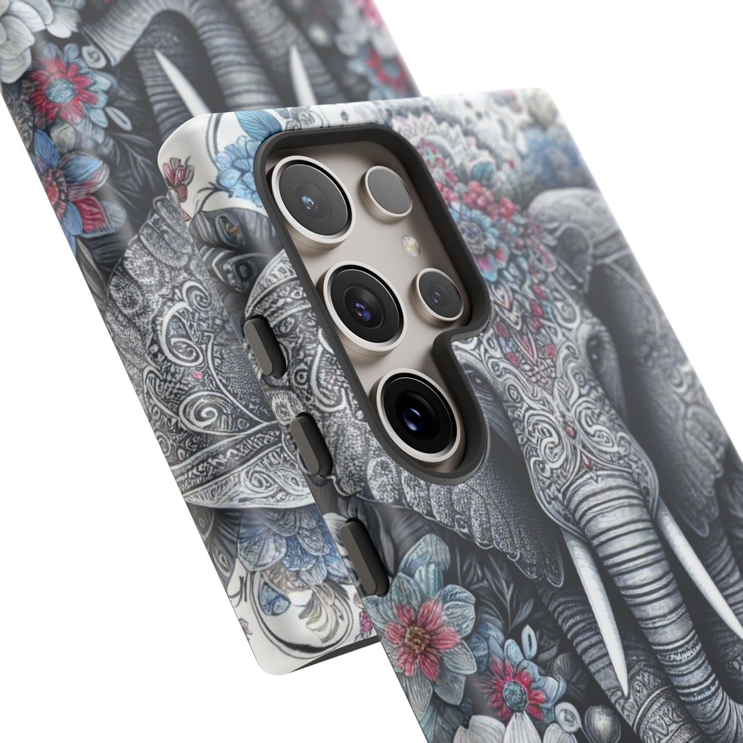 Regal Mandala Elephant Mobile Cover – Ornate Floral Art