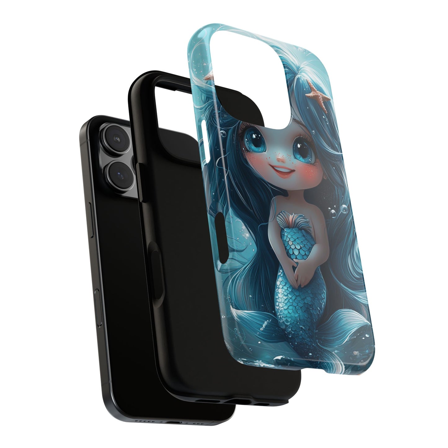 Bubble Bliss - Cute Chibi Mermaid Ocean Phone Case for iPhone, Samsung & Pixel