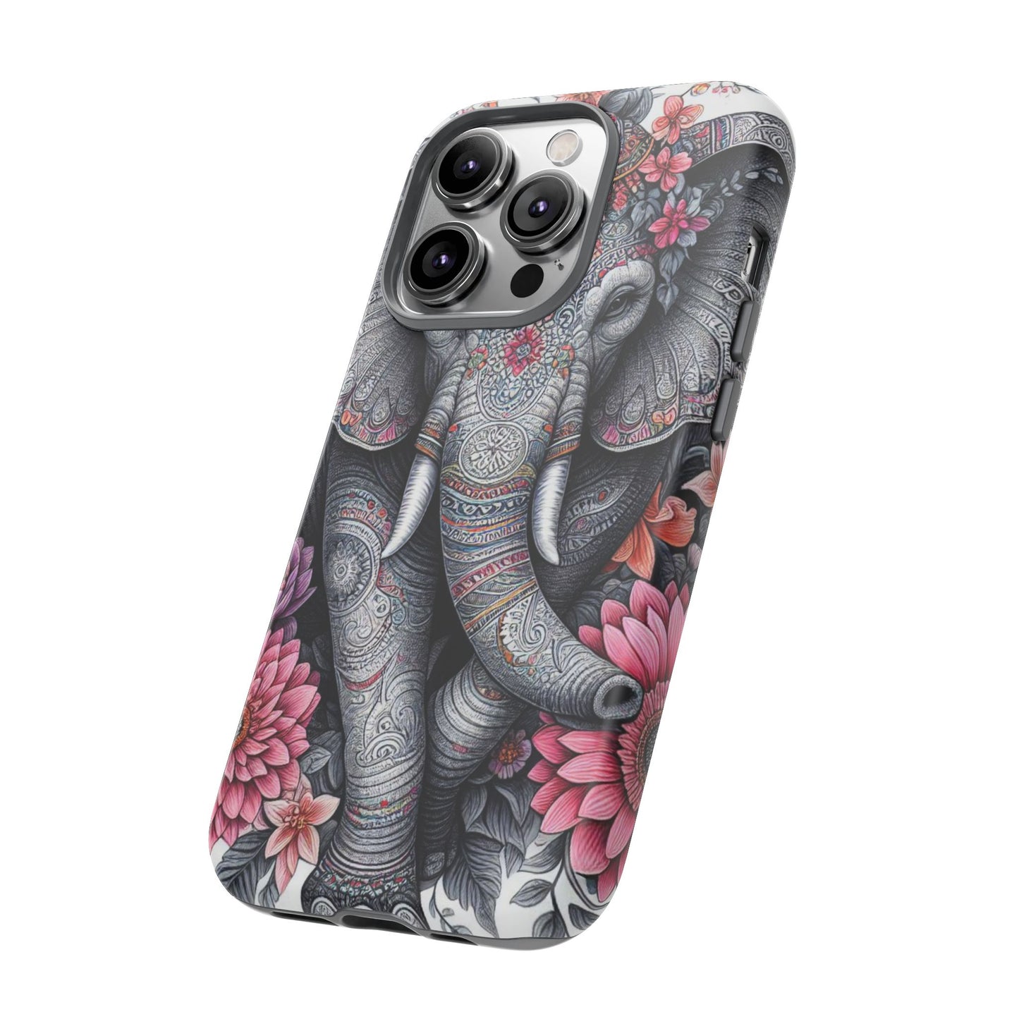 Bohemian Floral Elephant Mobile Cover – Intricate Mandala Art