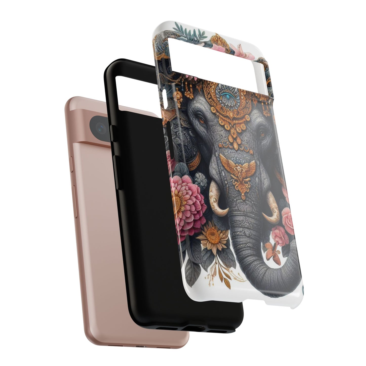 Golden Royal Elephant Mobile Cover – Luxurious Ornate Art