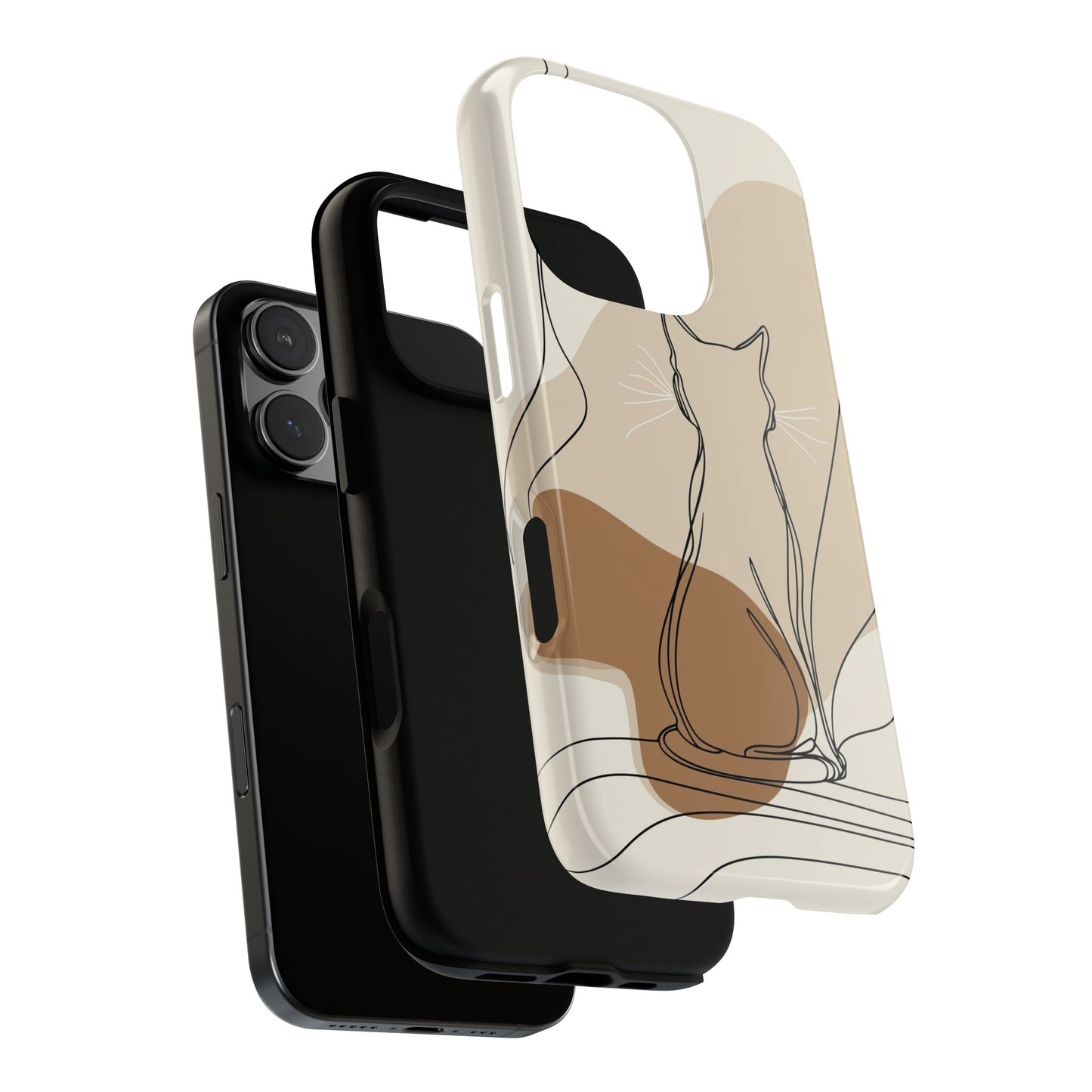 Minimalist Cat Silhouette: Elegant Line Art Phone Case for iPhone, Samsung & Pixel