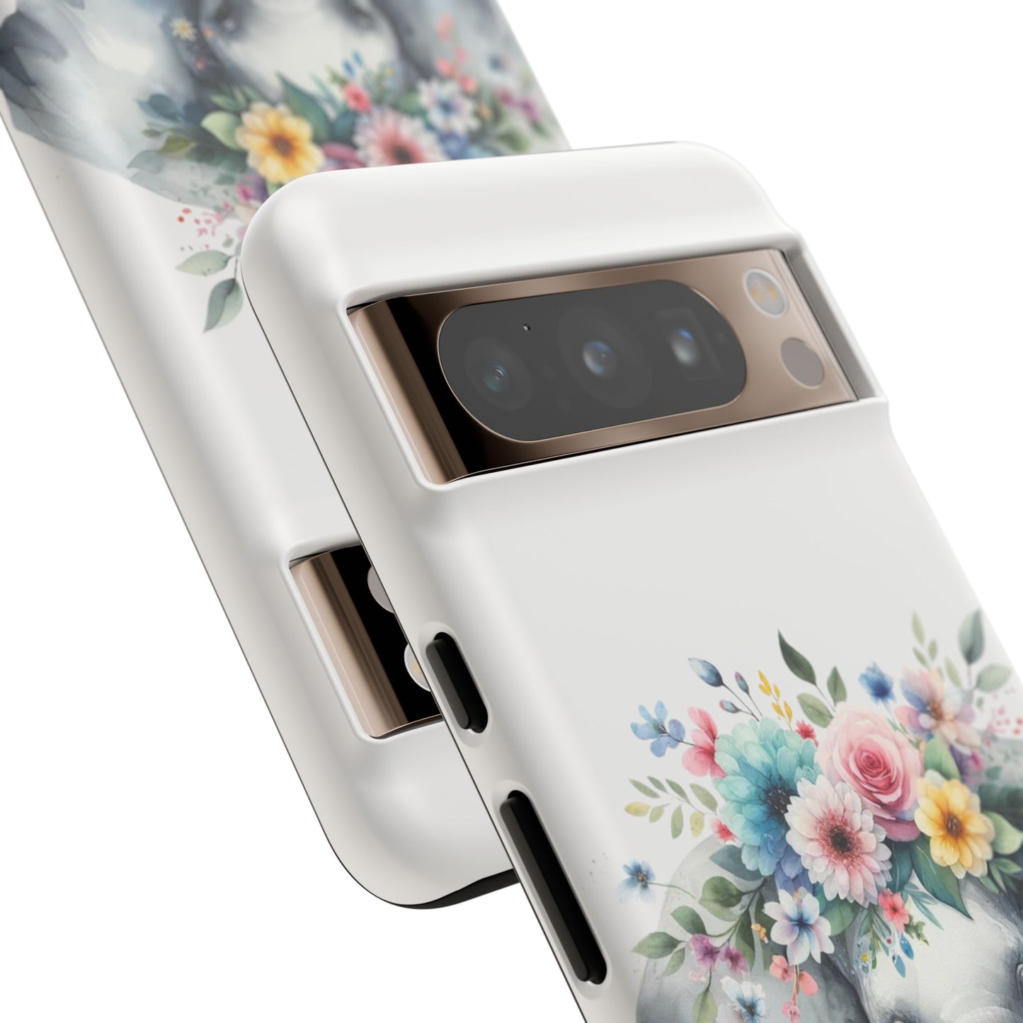 Floral Crown Elephant Mobile Cover – Elegant Watercolor Art