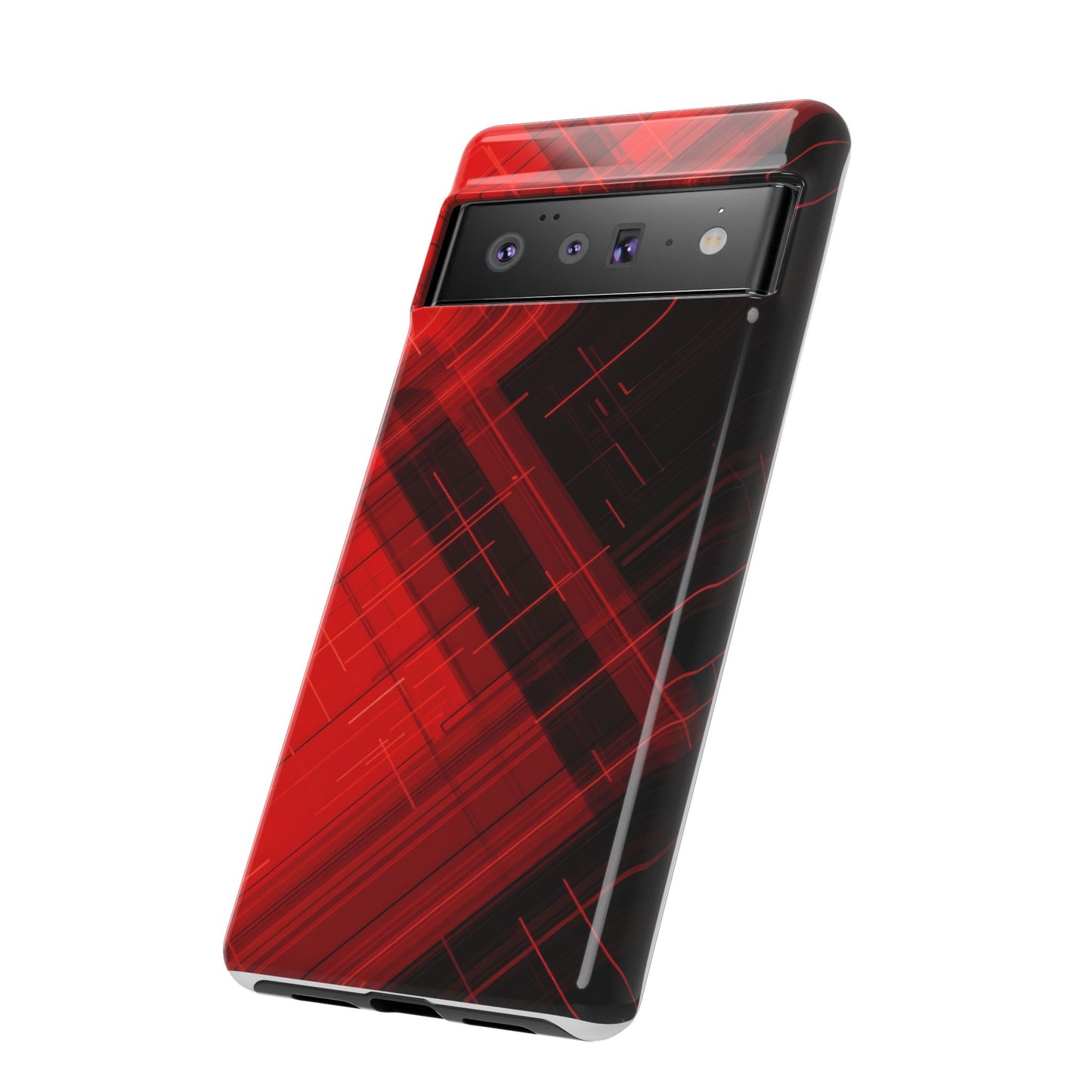 Abstract Red and Black Geometric Pattern