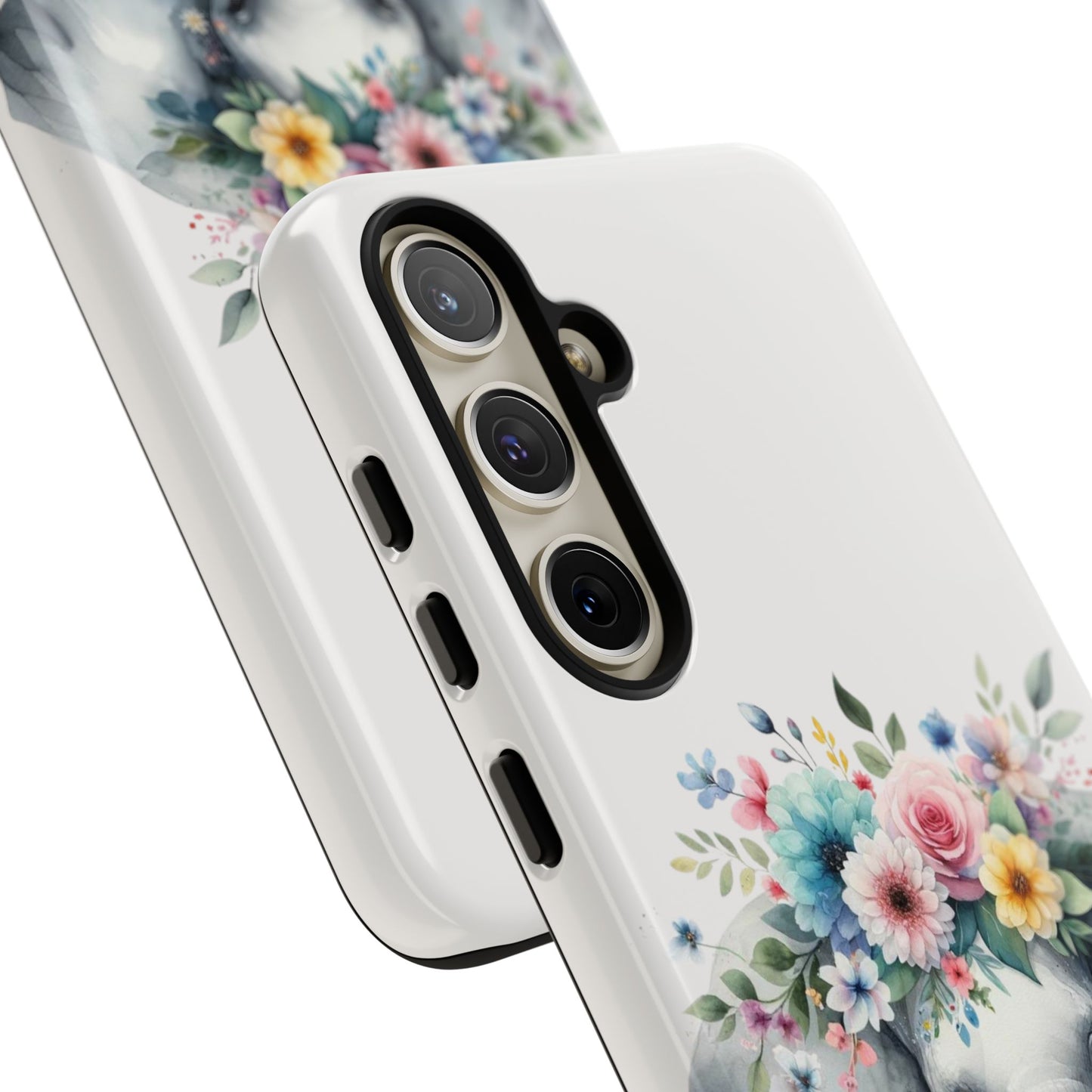 Floral Crown Elephant Mobile Cover – Elegant Watercolor Art