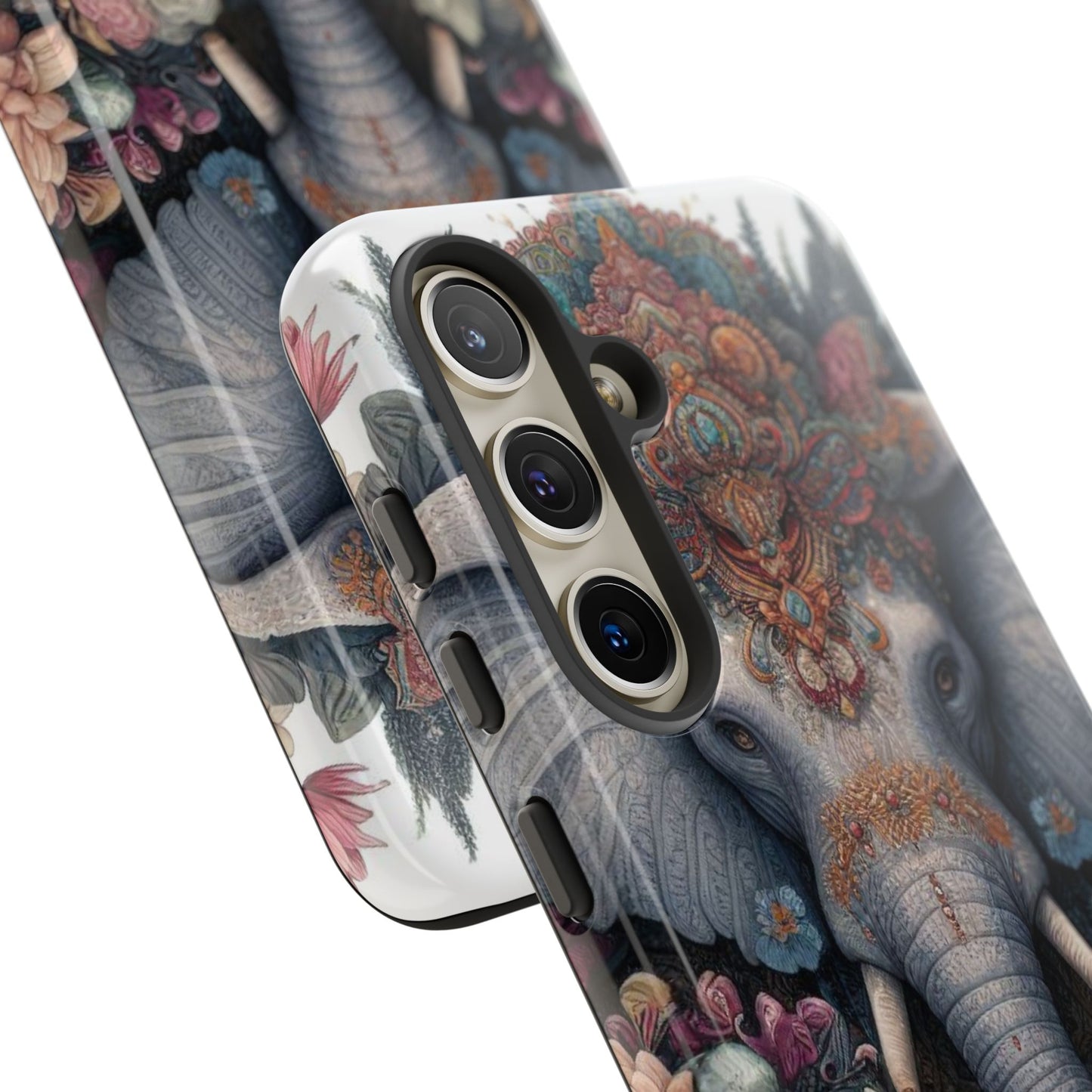 Regal Ornate Elephant Mobile Cover – Majestic Bohemian Art