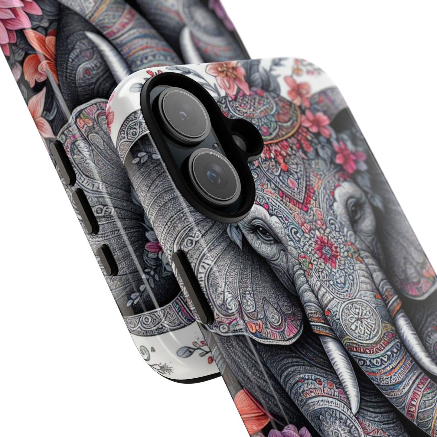 Bohemian Floral Elephant Mobile Cover – Intricate Mandala Art