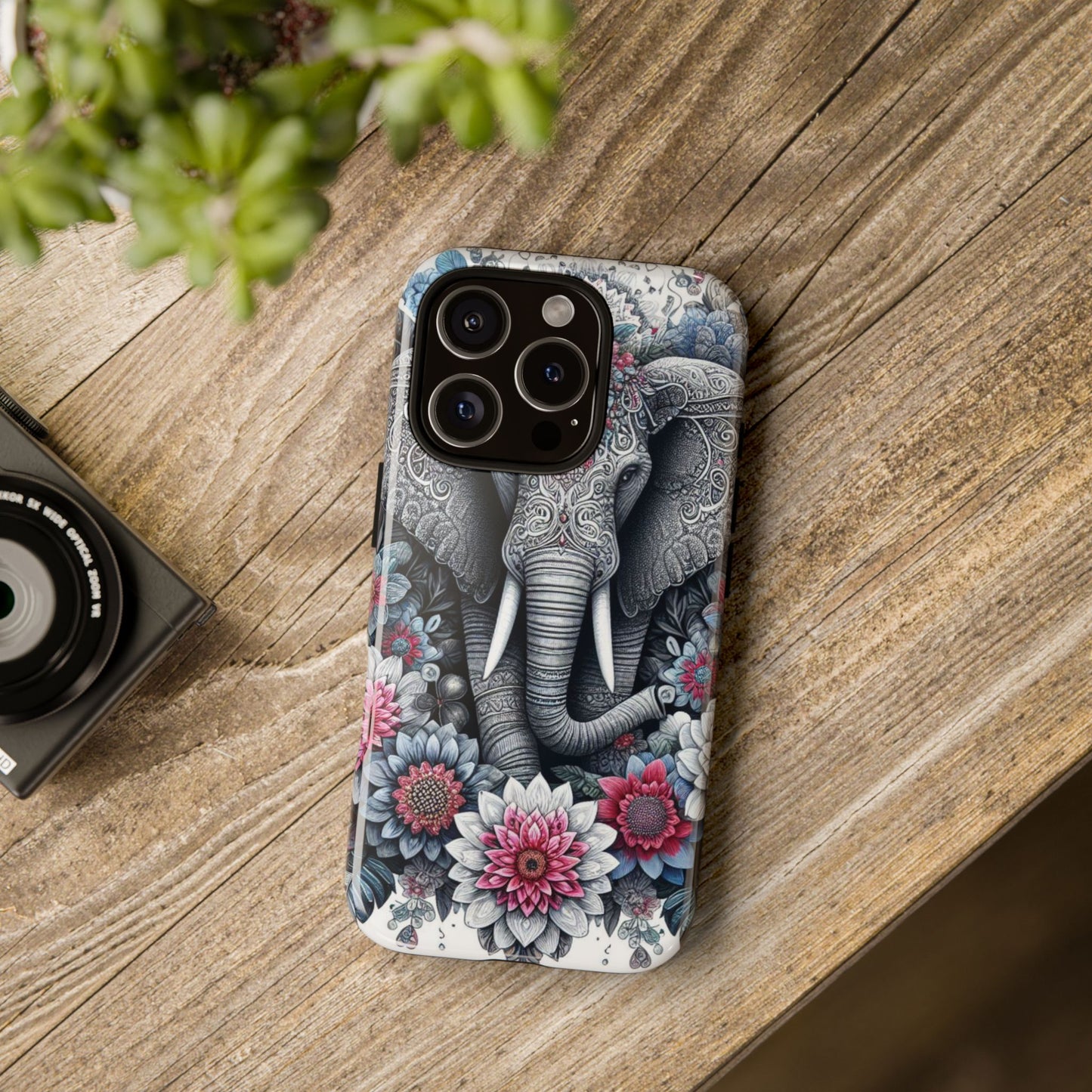 Regal Mandala Elephant Mobile Cover – Ornate Floral Art