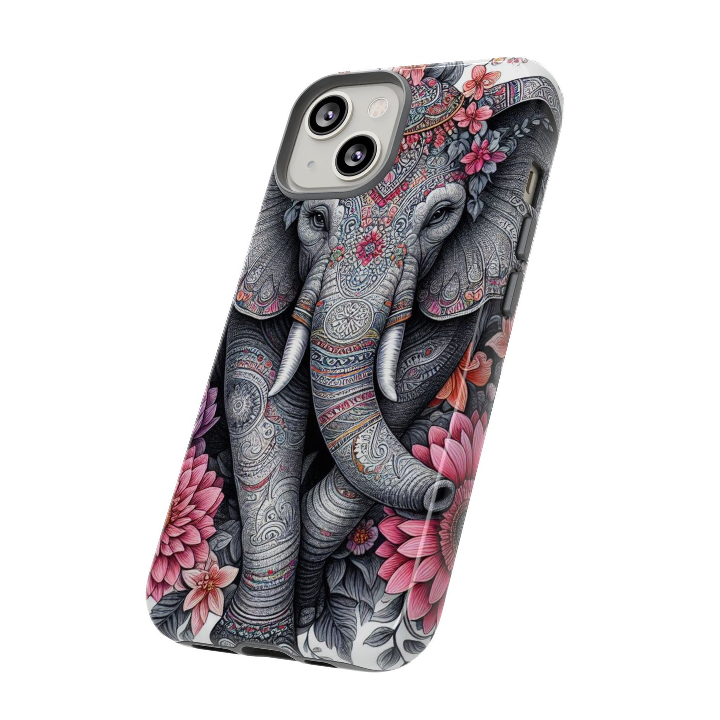 Bohemian Floral Elephant Mobile Cover – Intricate Mandala Art