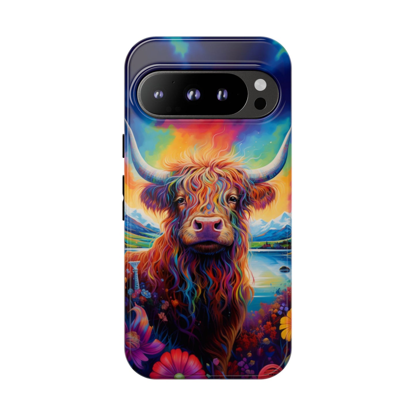 Grafitti Heifer Print Phone Case - iPhone, Samsung & Google Pixel Cover - Artistic Cow Phone Case, Animal Lover Gift