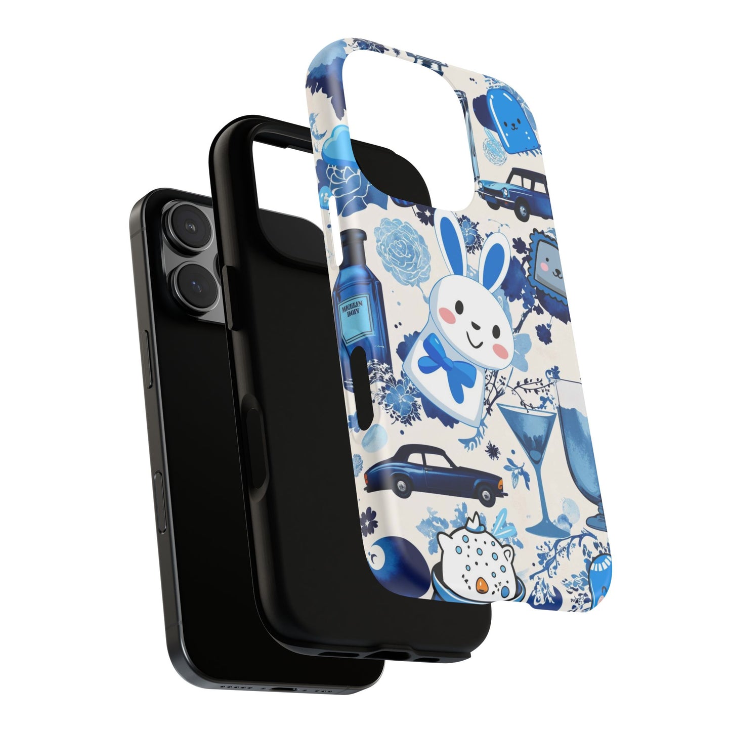 Blue Bunny & Car Themed Phone Case