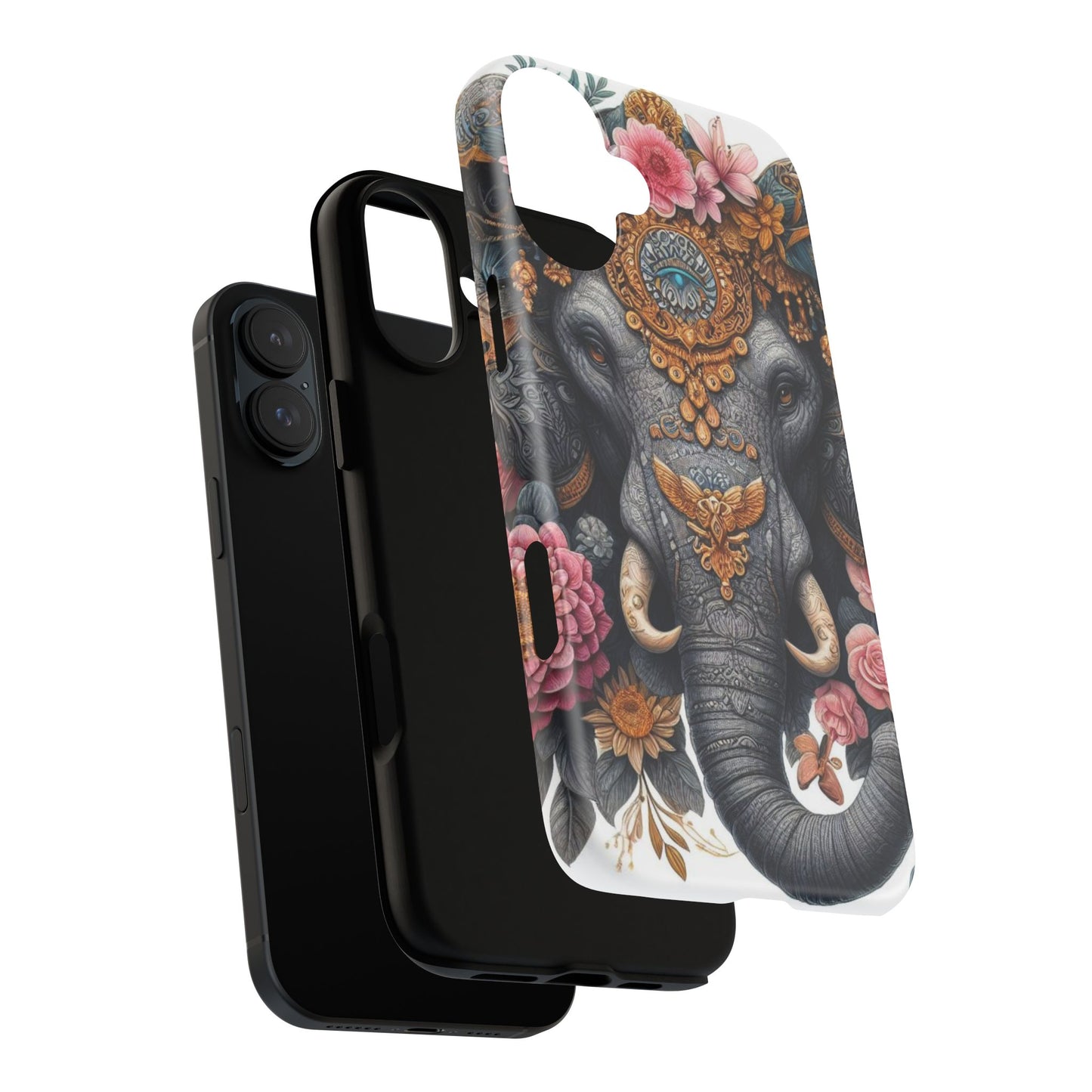 Golden Royal Elephant Mobile Cover – Luxurious Ornate Art