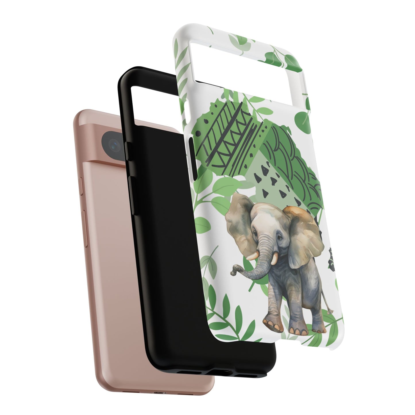 Playful Baby Elephant Mobile Cover – Tropical Boho Art