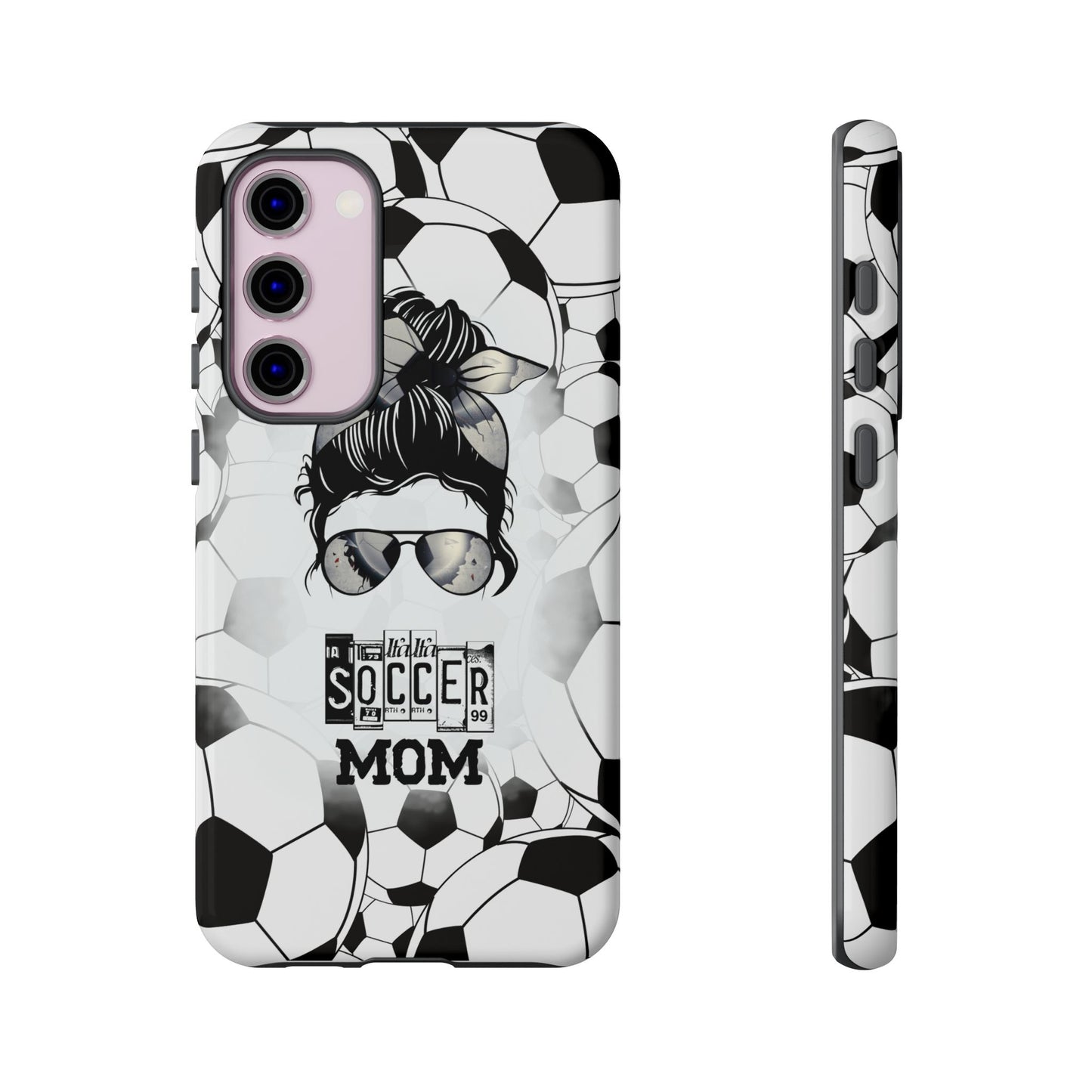 Soccer Mom Phone Case - Cute & Protective Cover for iPhone, Samsung & Google Pixel, Messy Bun Phone Case, Gift for Sports Lover