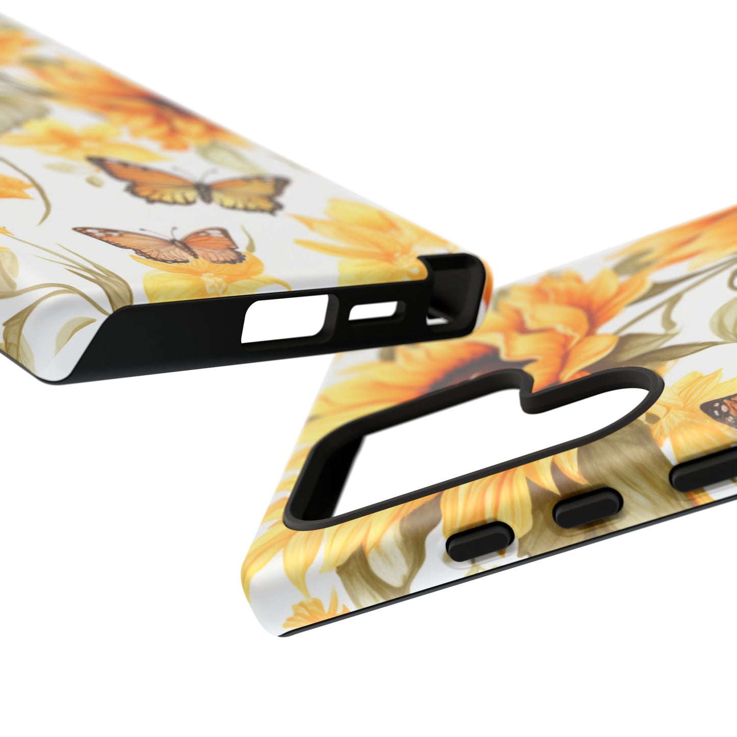 Golden Sunflower & Butterfly Phone Case – Warm & Elegant