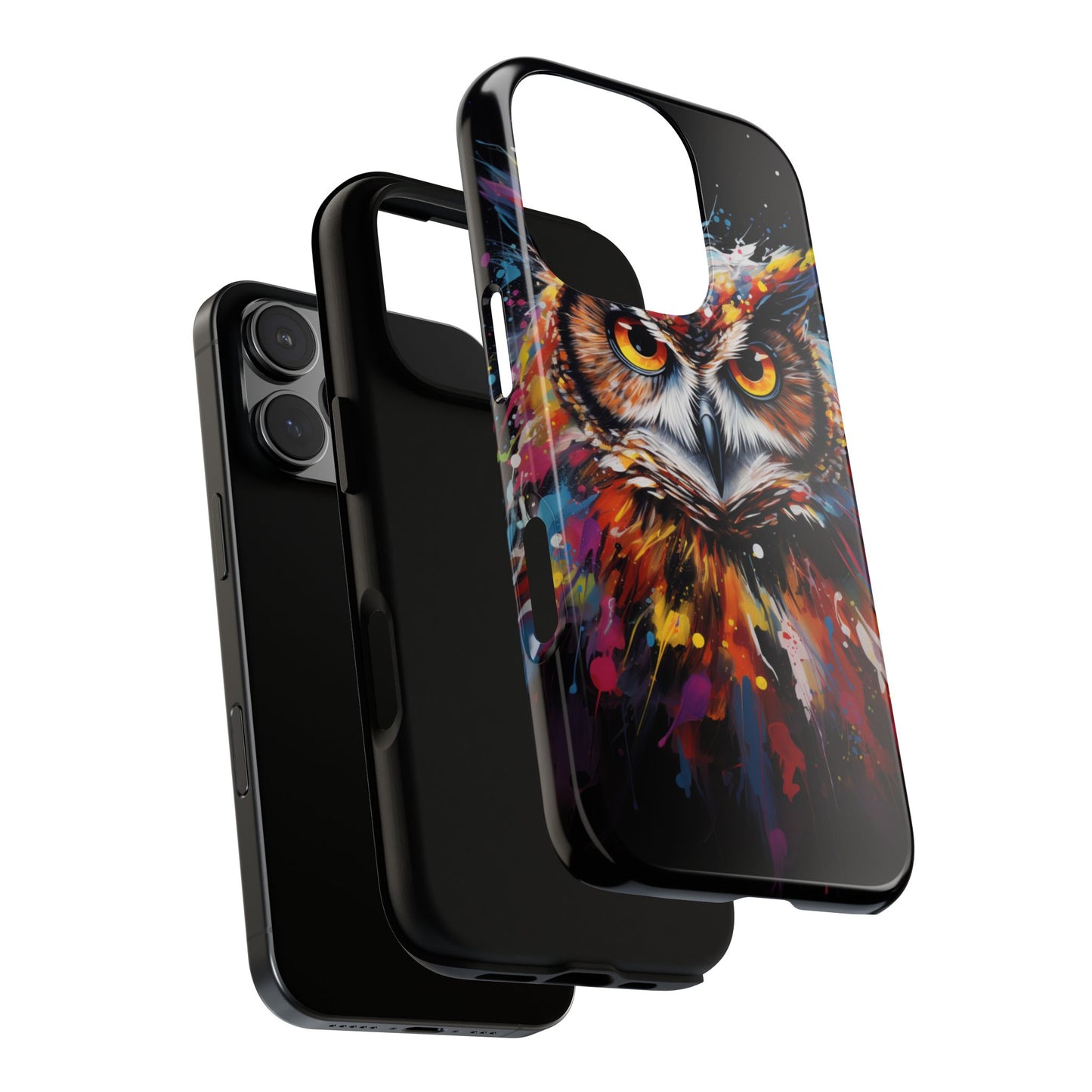 Colorful Owl Print Phone Case - iPhone, Samsung & Google Pixel Cover - Artistic Phone Case, Bird Lover Gift