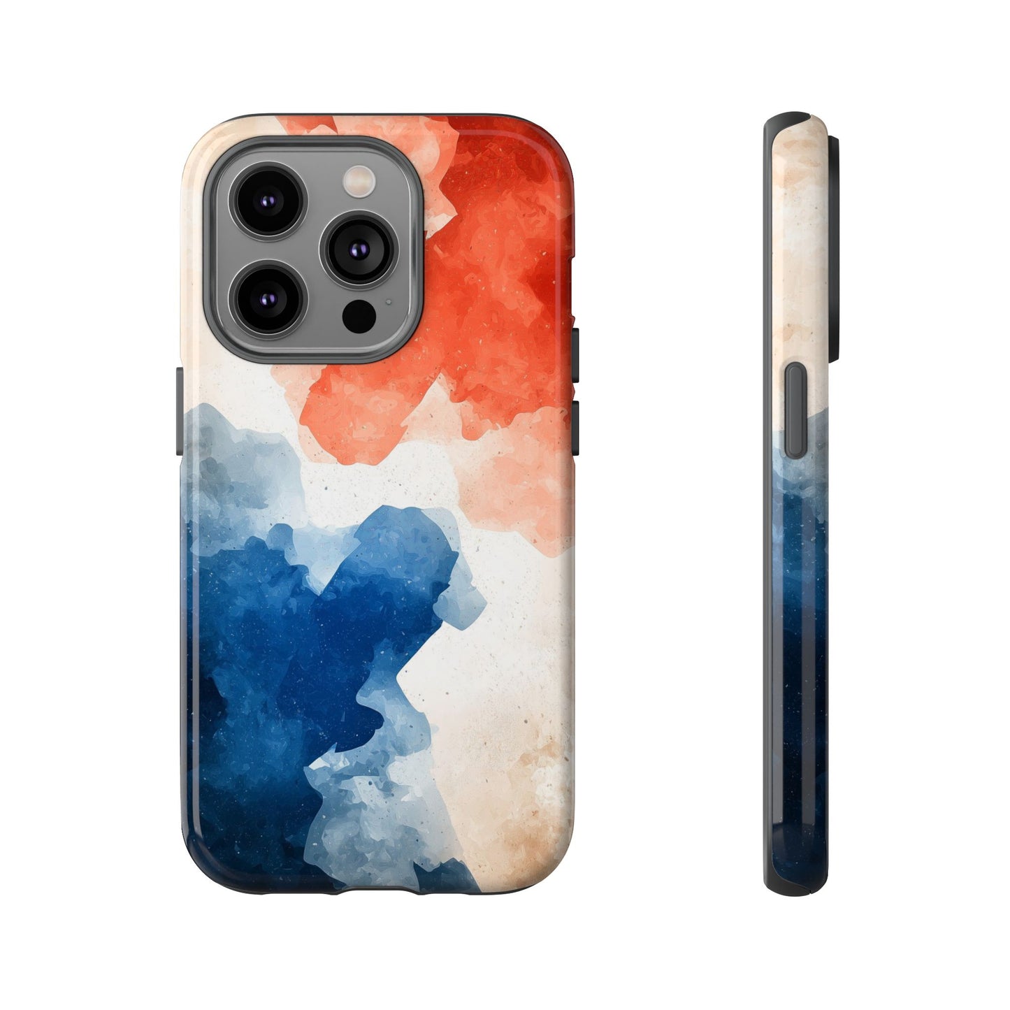 Crimson & Cobalt – Abstract Watercolor Splash Phone Case for iPhone, Google Pixel, Samsung