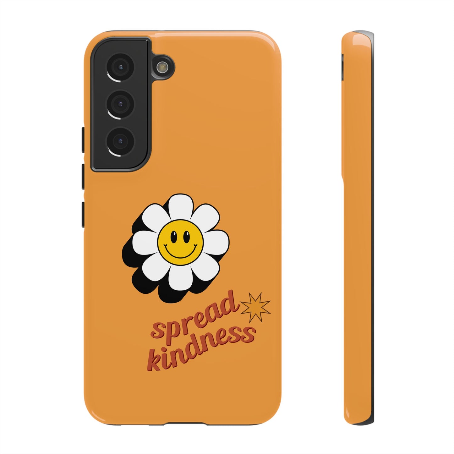 Retro White Flower "Spread Kindness" Phone Case – Vintage Aesthetic for iPhone, Samsung & Google Pixel