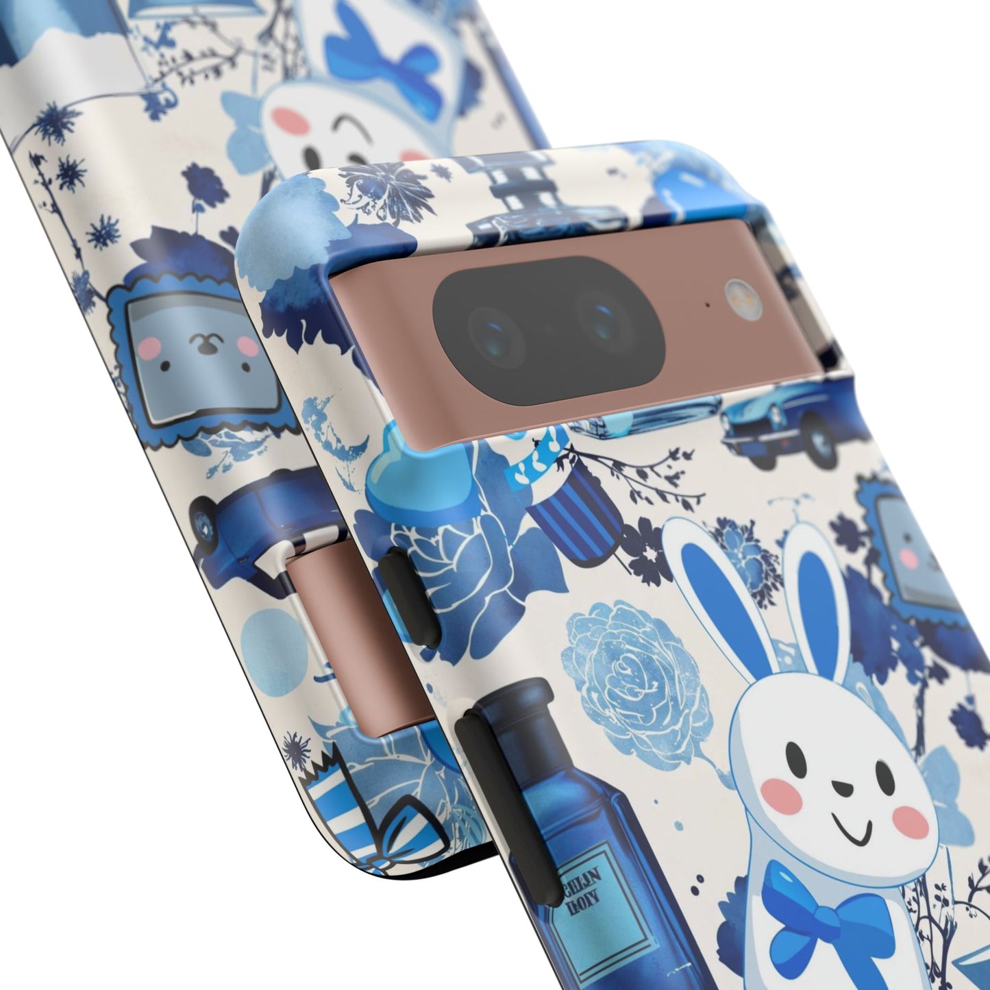 Blue Bunny & Car Themed Phone Case