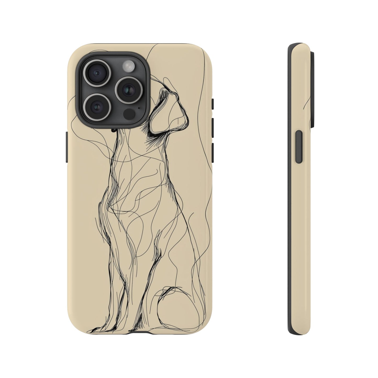 Loyal Lines: Abstract Dog Sketch Phone Case for iPhone, Samsung & Pixel
