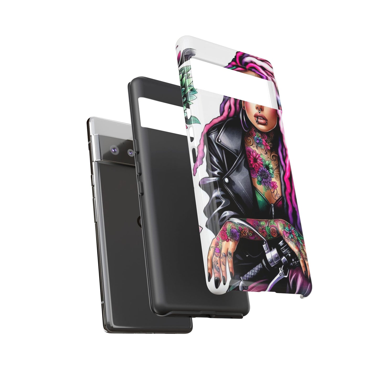 Neon Rebel – Vibrant Biker Queen Mobile Cover