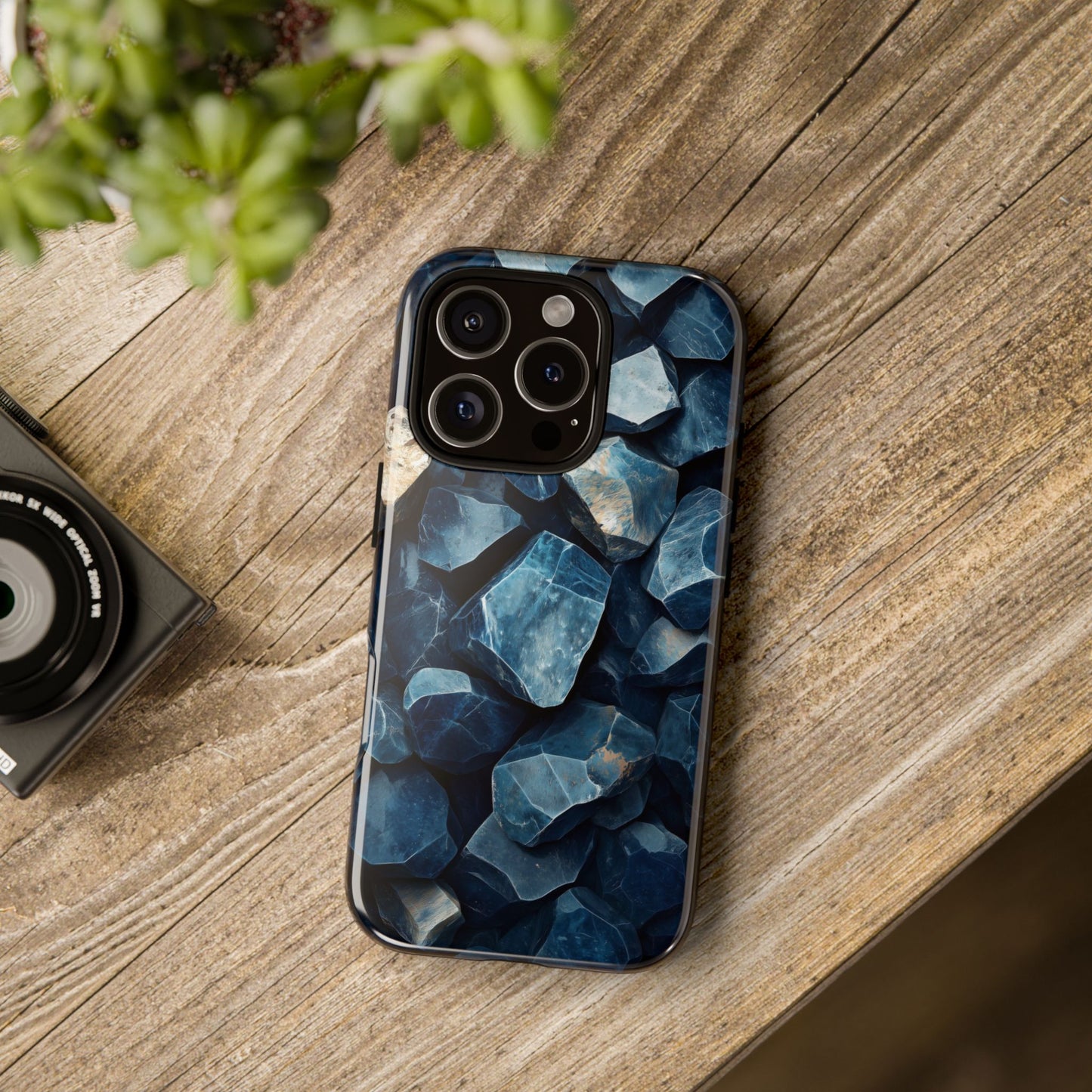 Mystic Blue Crystals Print Phone Case for iPhone, Google Pixel, Samsung