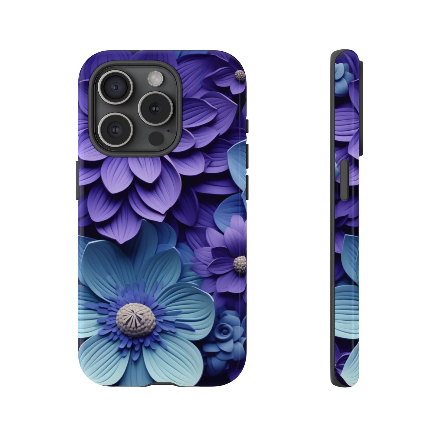 Royal Blue Floral Phone Case – Elegant & Luxurious Design