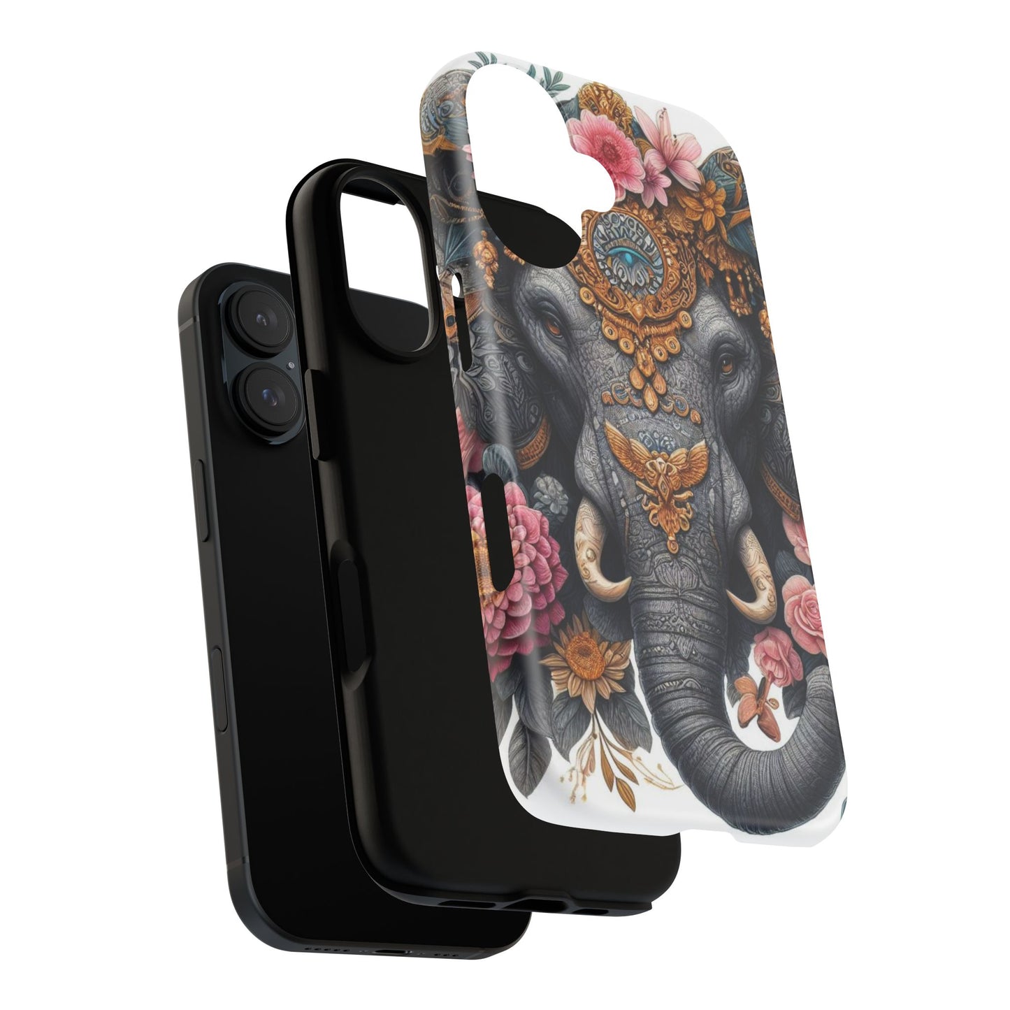 Golden Royal Elephant Mobile Cover – Luxurious Ornate Art
