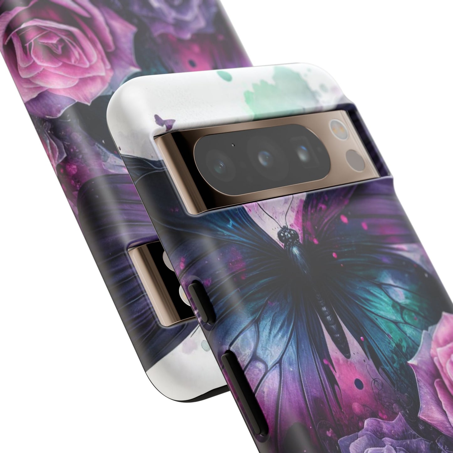 Mystic Bloom – Vibrant Butterfly & Rose Art Mobile Cover