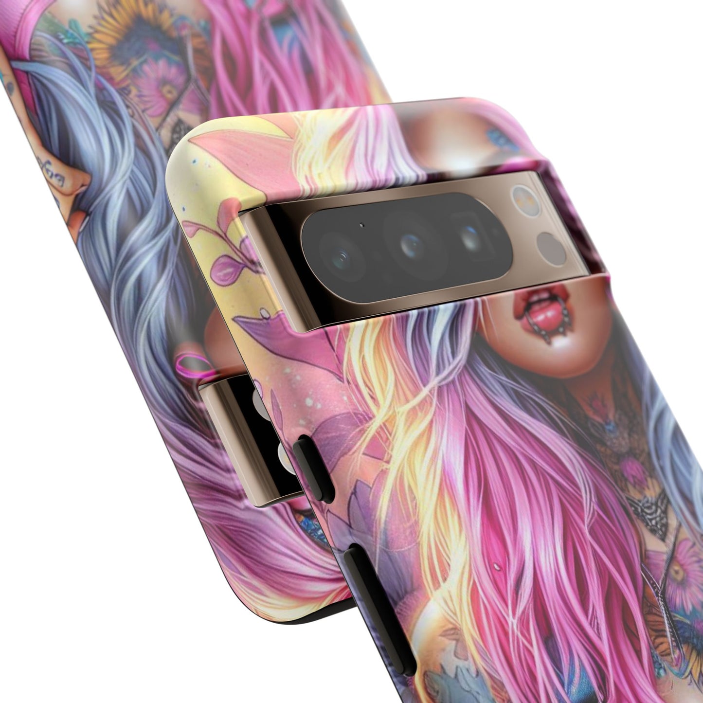 Sunset Glow – Pastel Punk & Floral Ink Mobile Cover