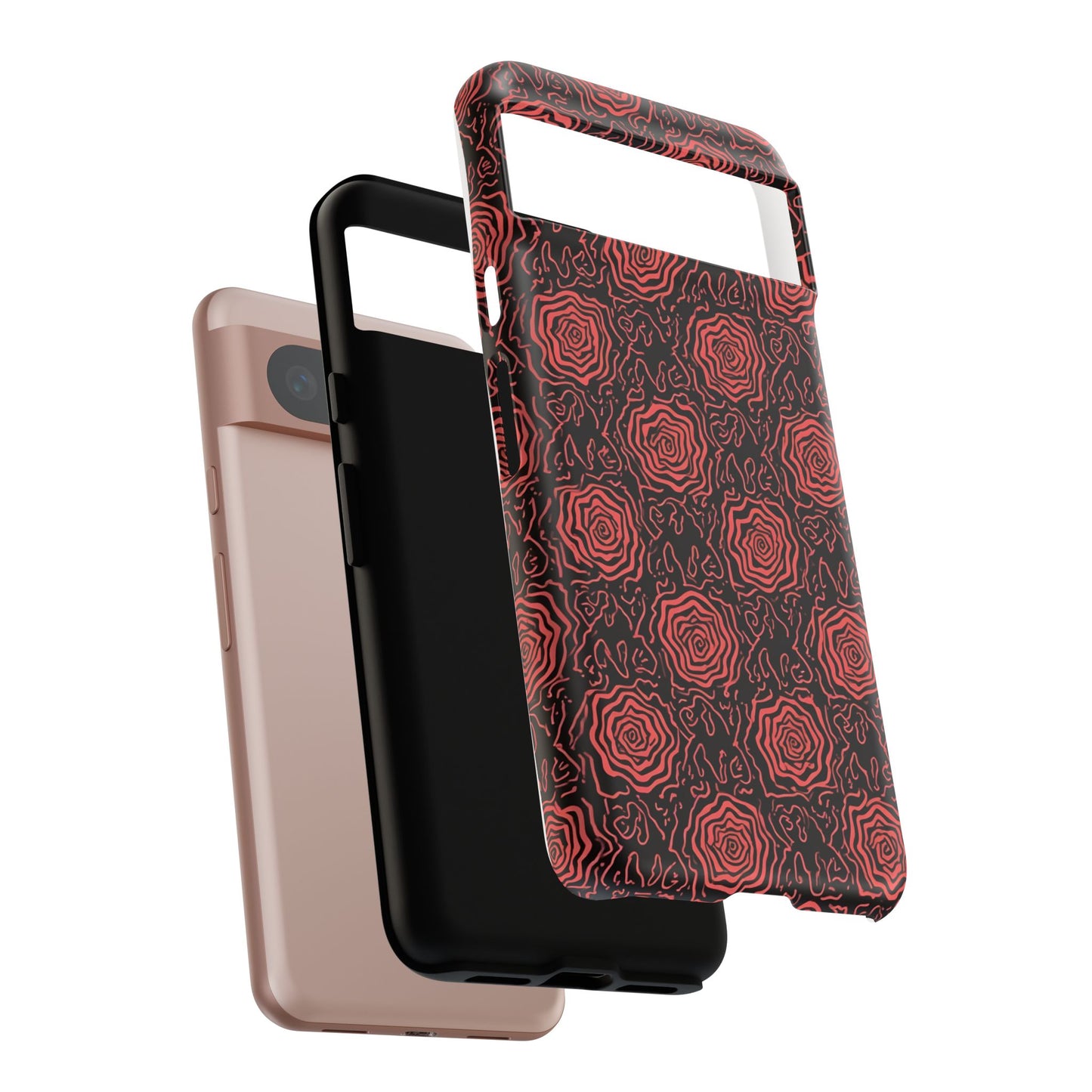 Red roses abstract geometric seamless pattern design