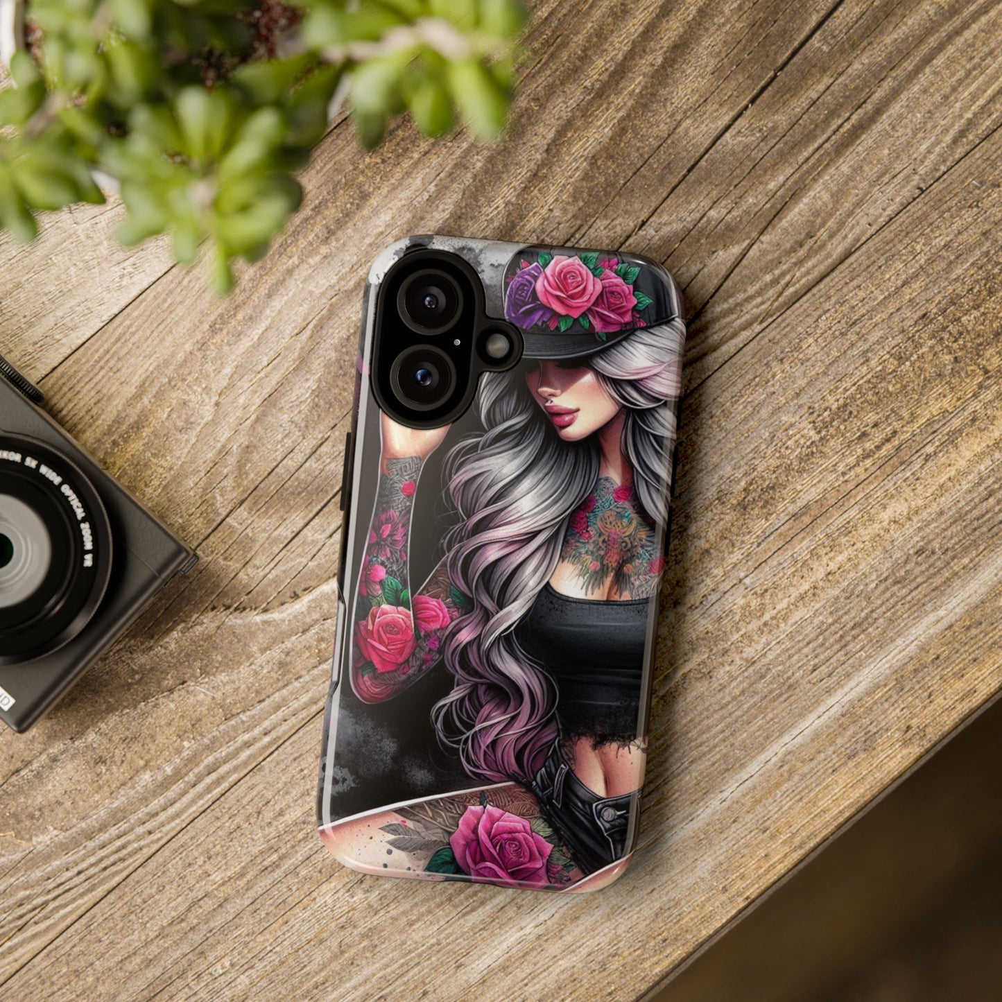 Ink & Roses – Edgy Floral Rebel Mobile Cover