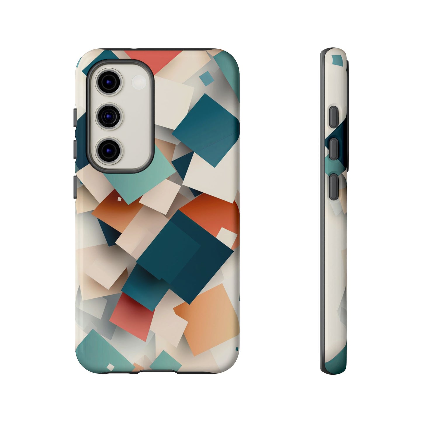 Geometric Cascade – Modern Abstract Blocks Phone Case – iPhone, Google Pixel, Samsung