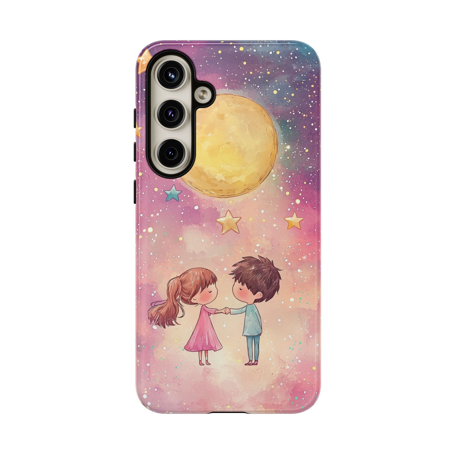 Cosmic Love: Anime Starry Night Phone Case for iPhone, Samsung, Google Pixel
