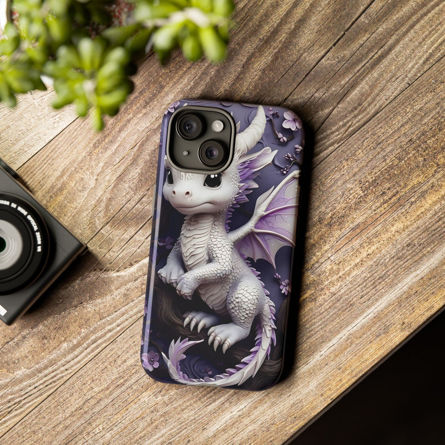 Charming Young Dragon on a Branch Phone Case Design