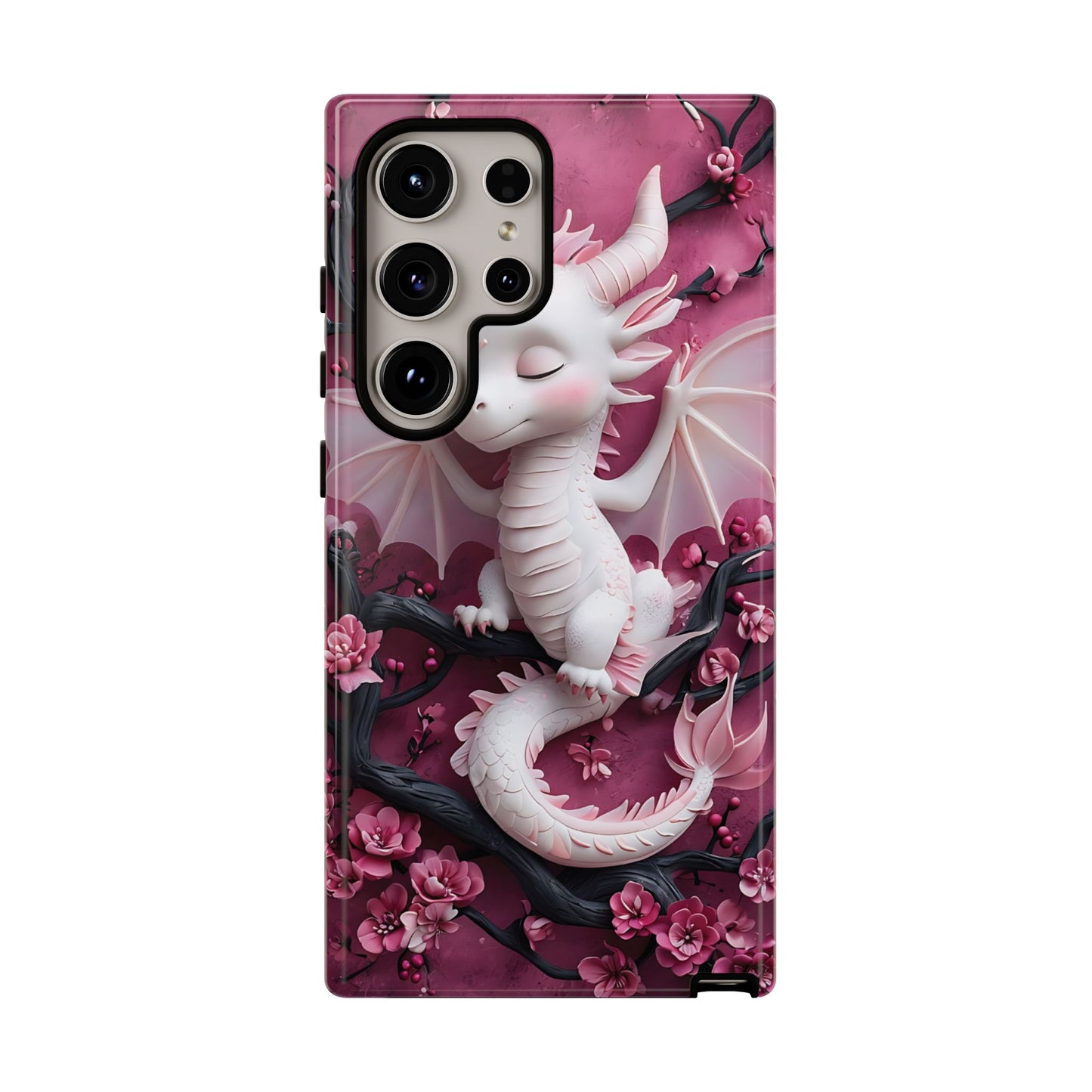 Whimsical 3D Relief Artwork Of A Cute Dragon phone case design