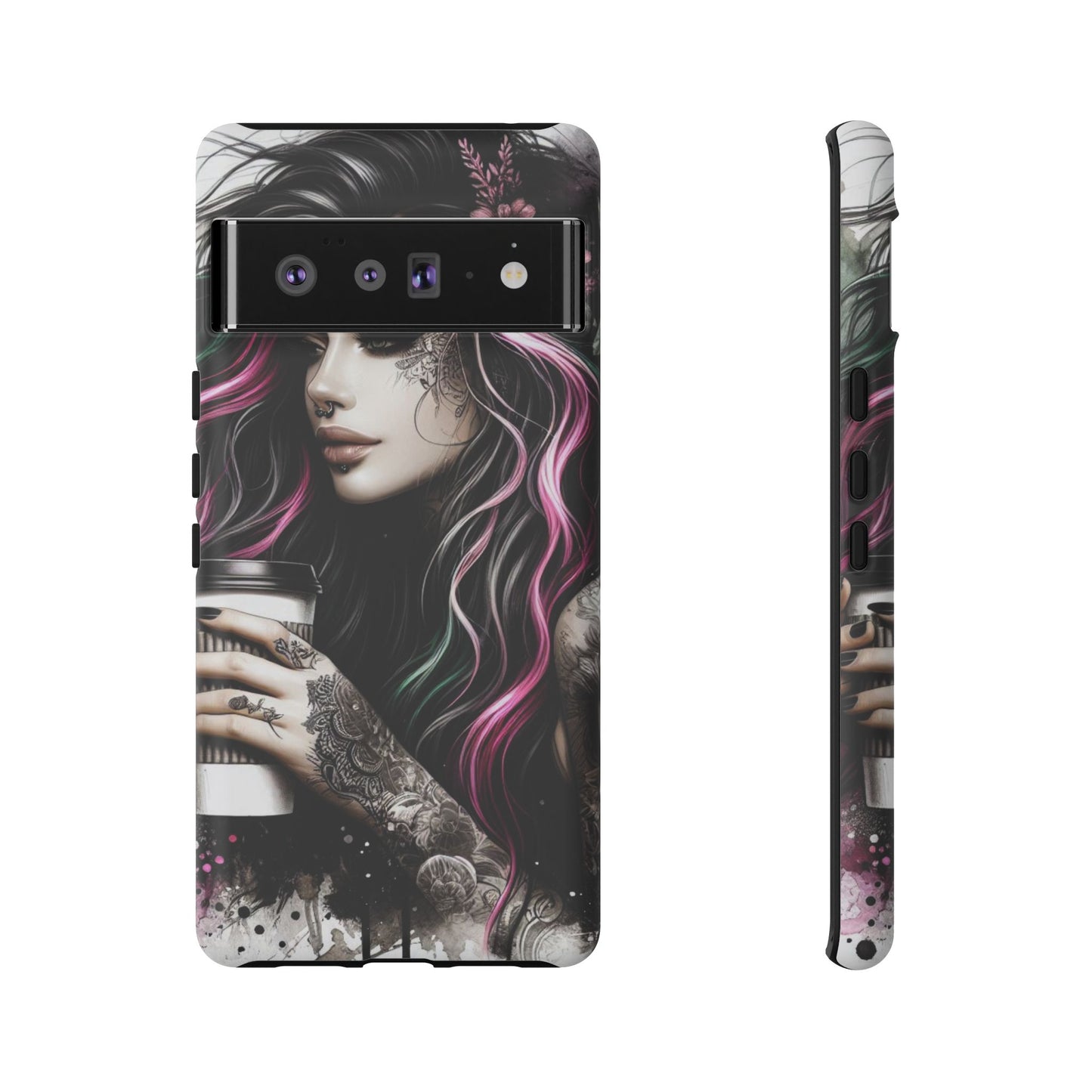 Tattooed Serenity – Gothic Coffee Lover Mobile Cover