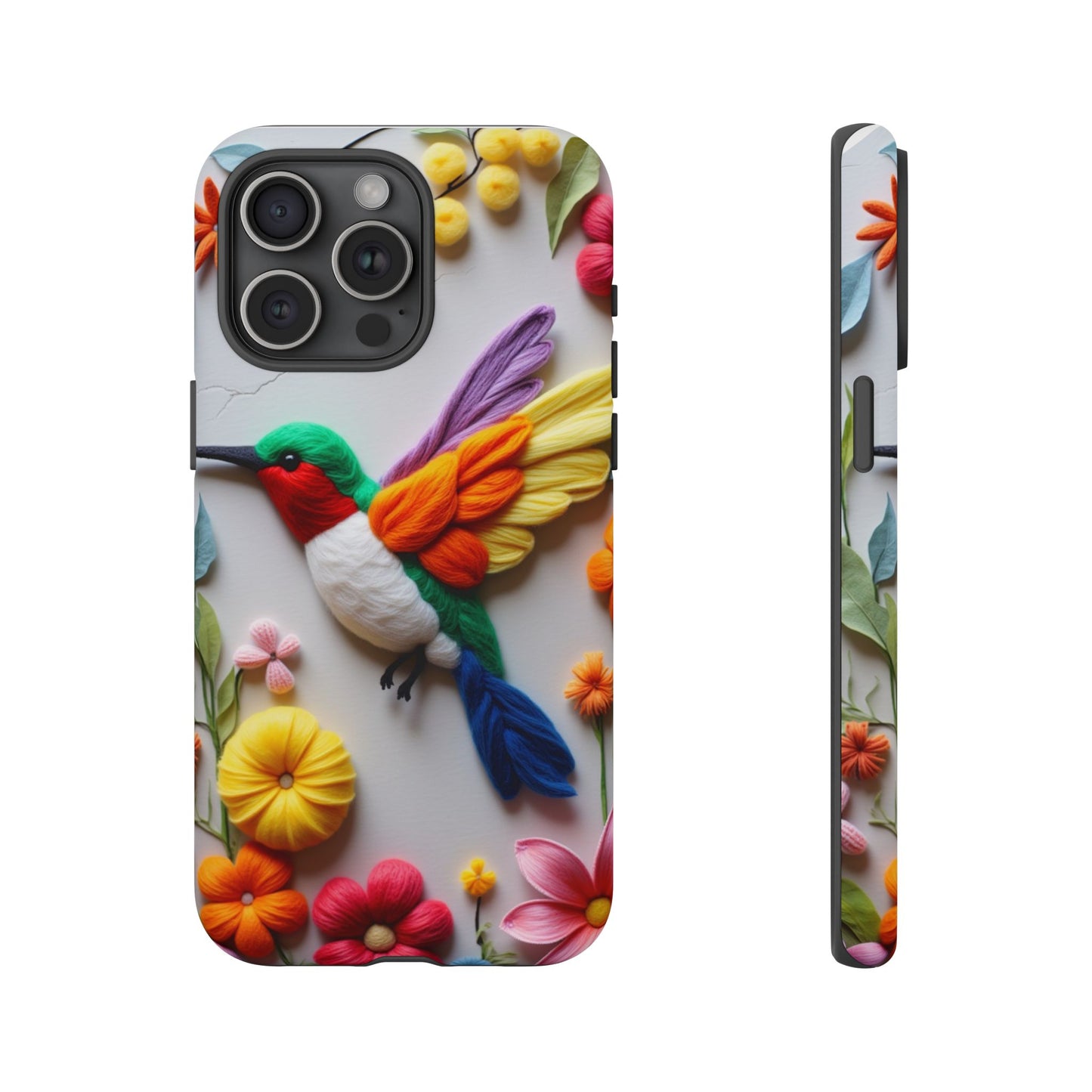 Elegant Hummingbird with Floral Mosaic Design | Nature's Artistic Vibes | iPhone 16 Pro