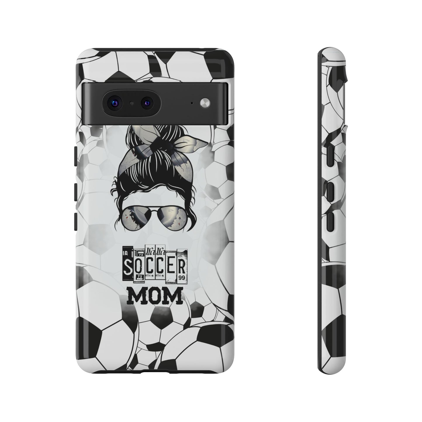 Soccer Mom Phone Case - Cute & Protective Cover for iPhone, Samsung & Google Pixel, Messy Bun Phone Case, Gift for Sports Lover