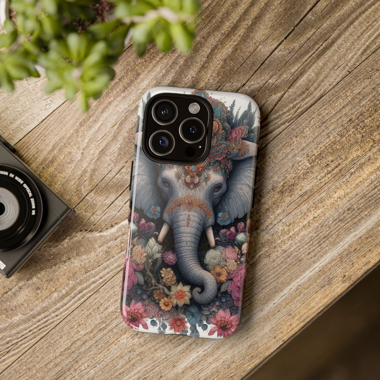 Regal Ornate Elephant Mobile Cover – Majestic Bohemian Art
