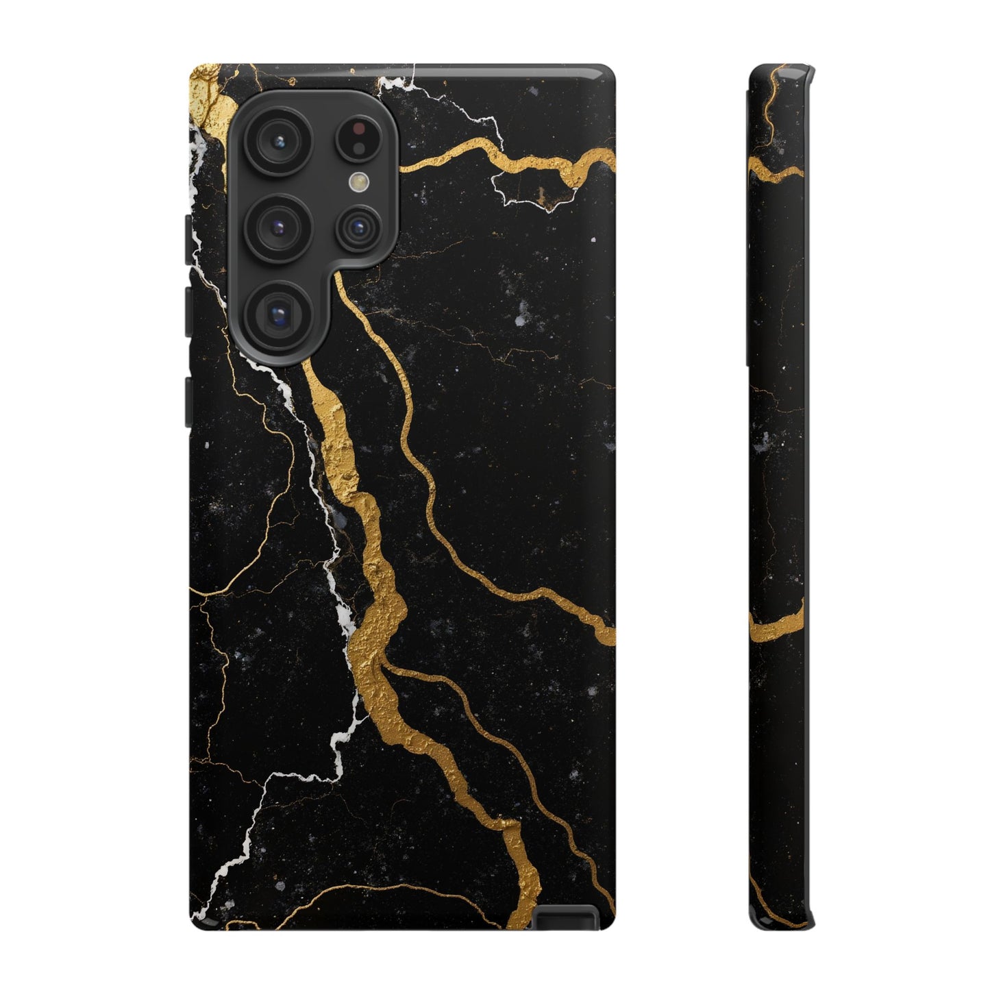 Black & Gold Marble Design Illustration Design Phone Case