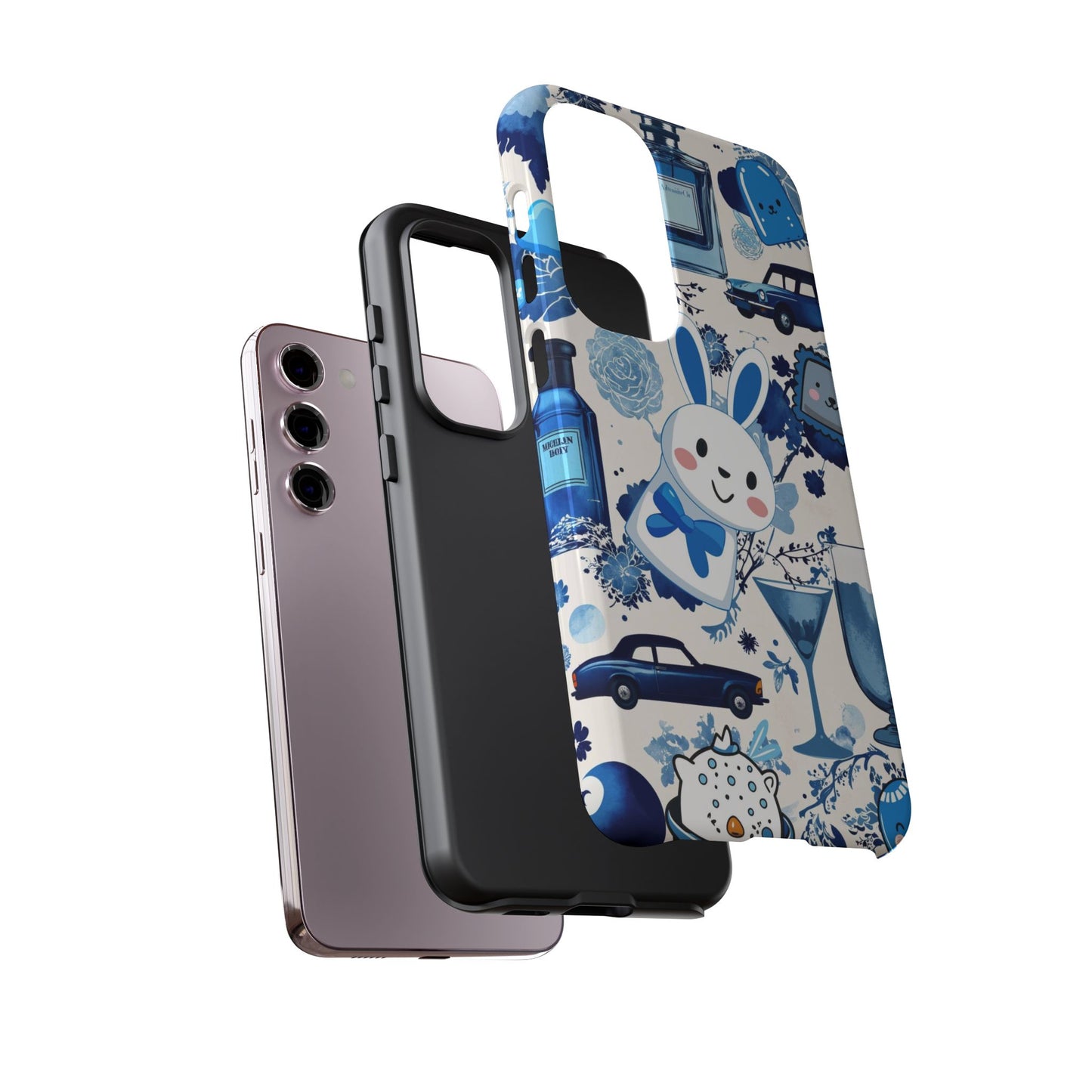 Blue Bunny & Car Themed Phone Case