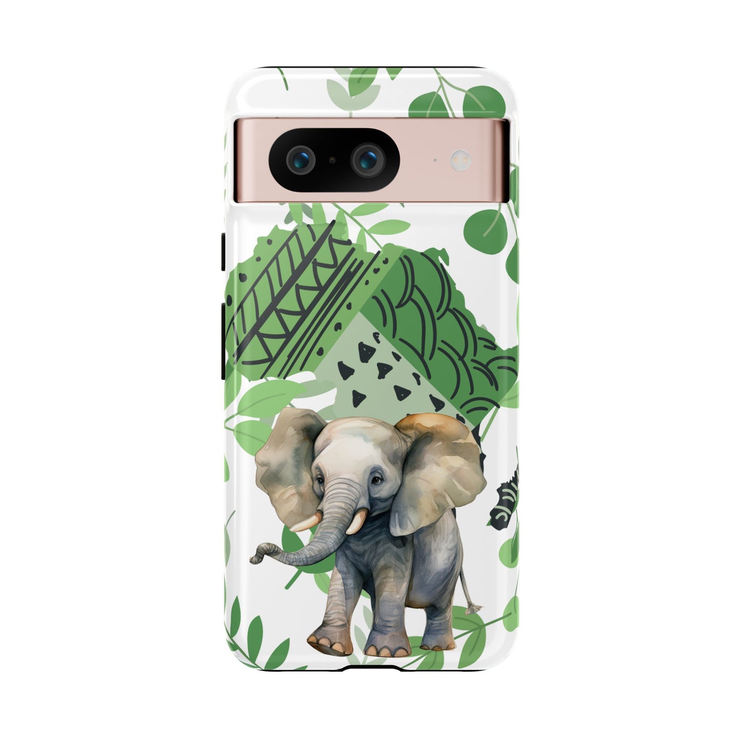 Playful Baby Elephant Mobile Cover – Tropical Boho Art