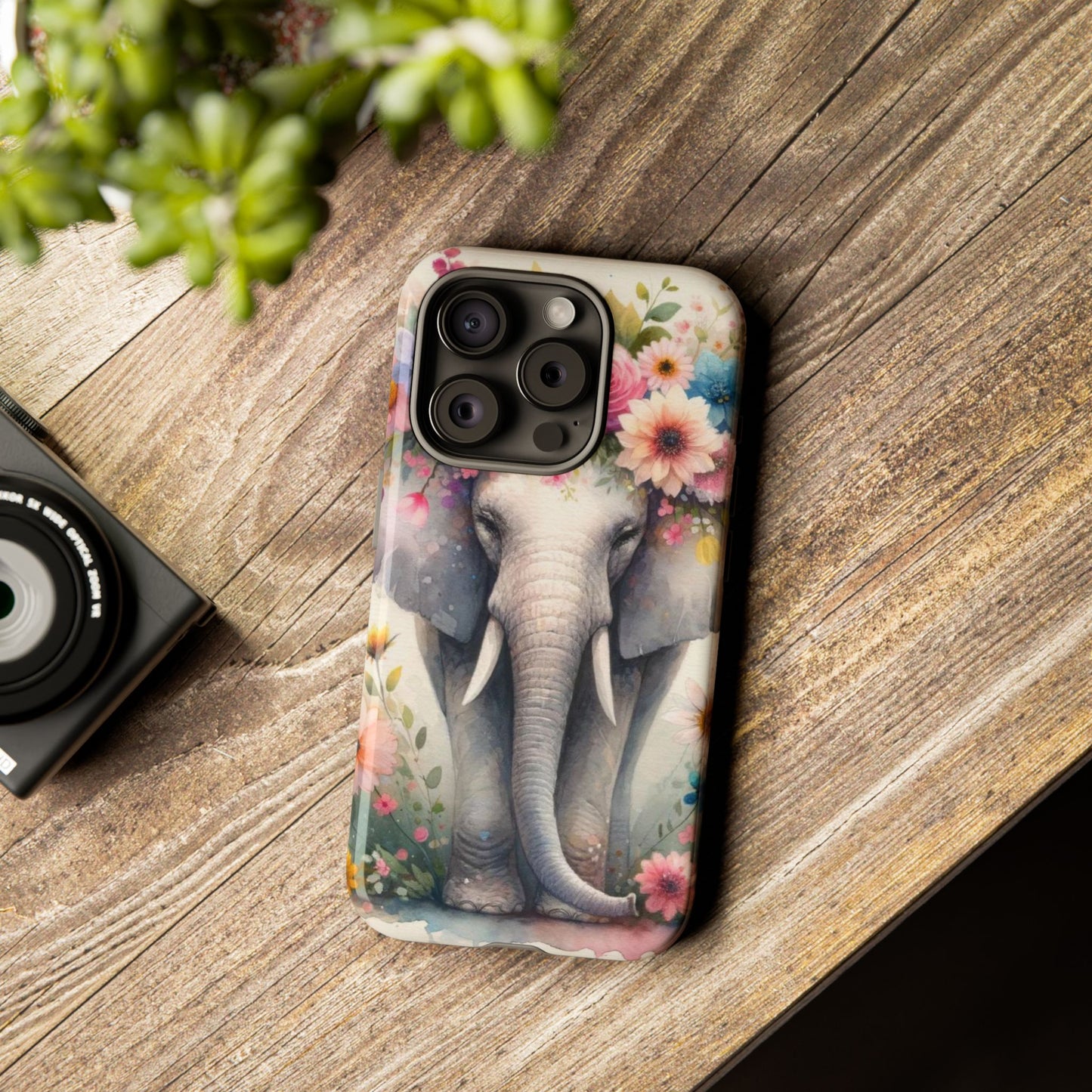 Watercolor Floral Elephant Mobile Cover – Dreamy Artistic Design