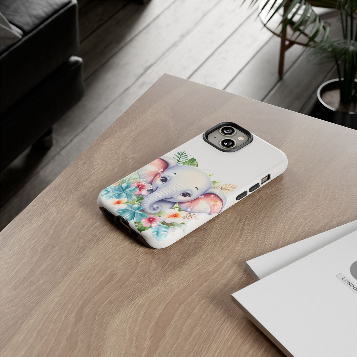 Adorable Baby Elephant Mobile Cover – Floral Fantasy Art
