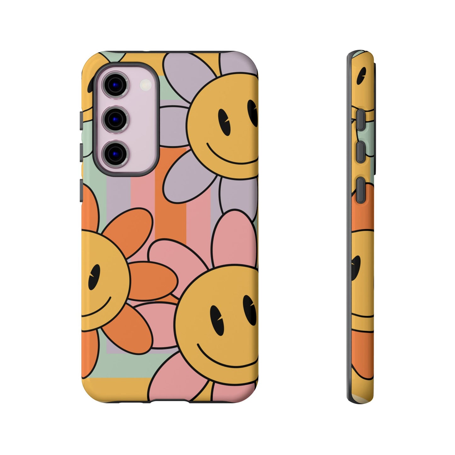 Retro Smiley Face Flower Phone Case β Cute 70s Aesthetic for iPhone, Samsung & Google Pixel