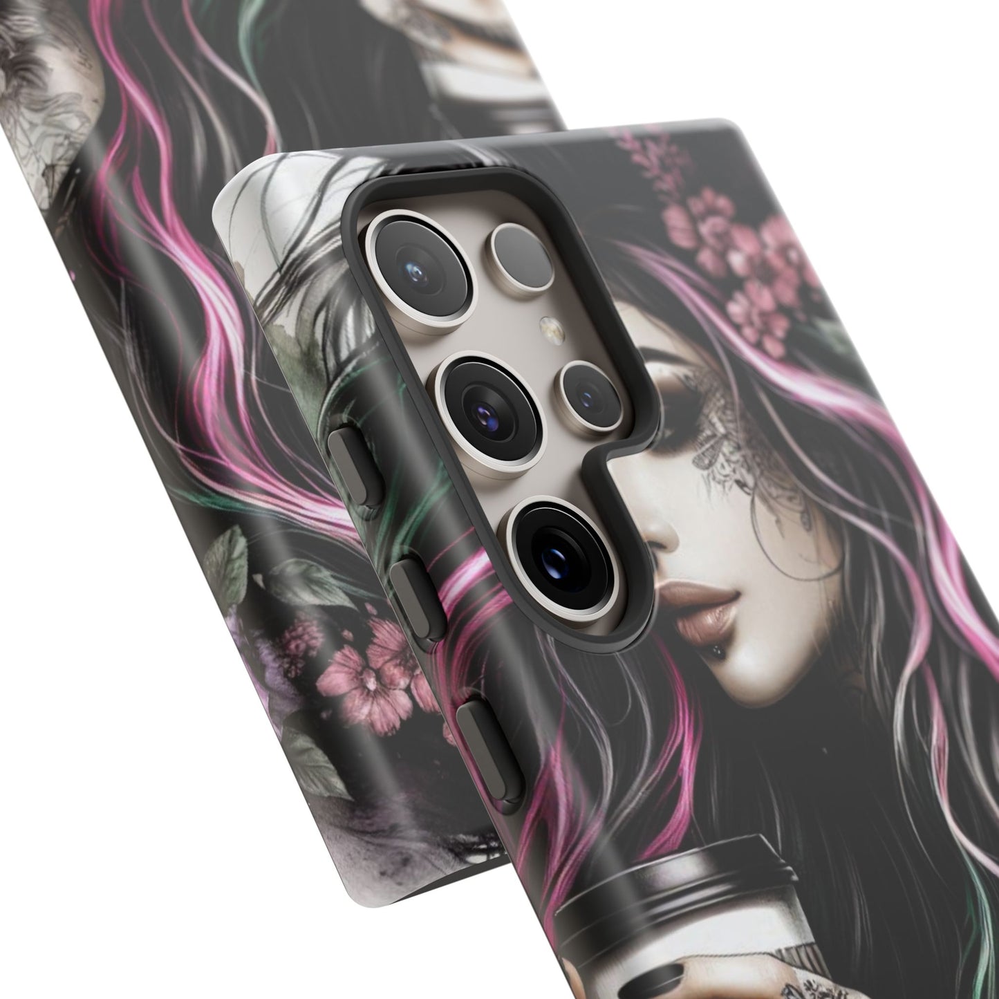 Tattooed Serenity – Gothic Coffee Lover Mobile Cover
