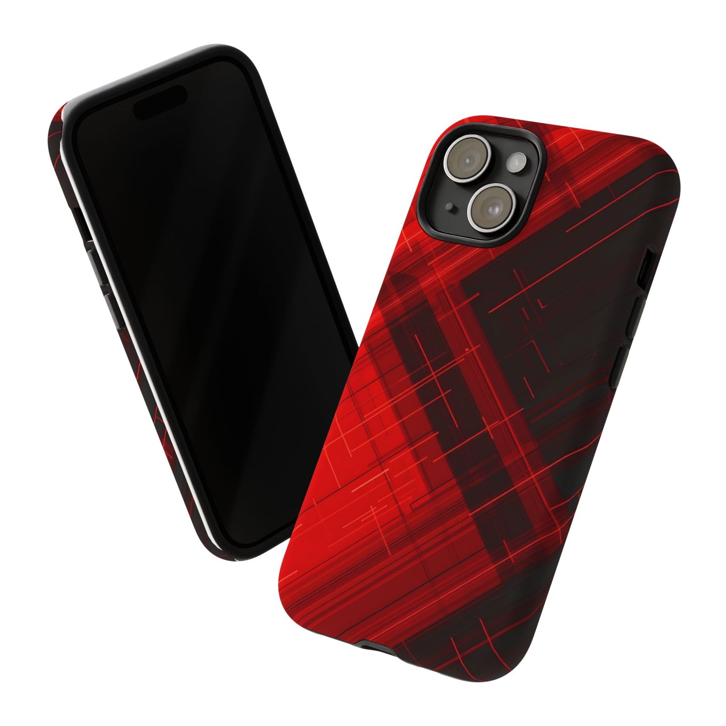 Abstract Red and Black Geometric Pattern