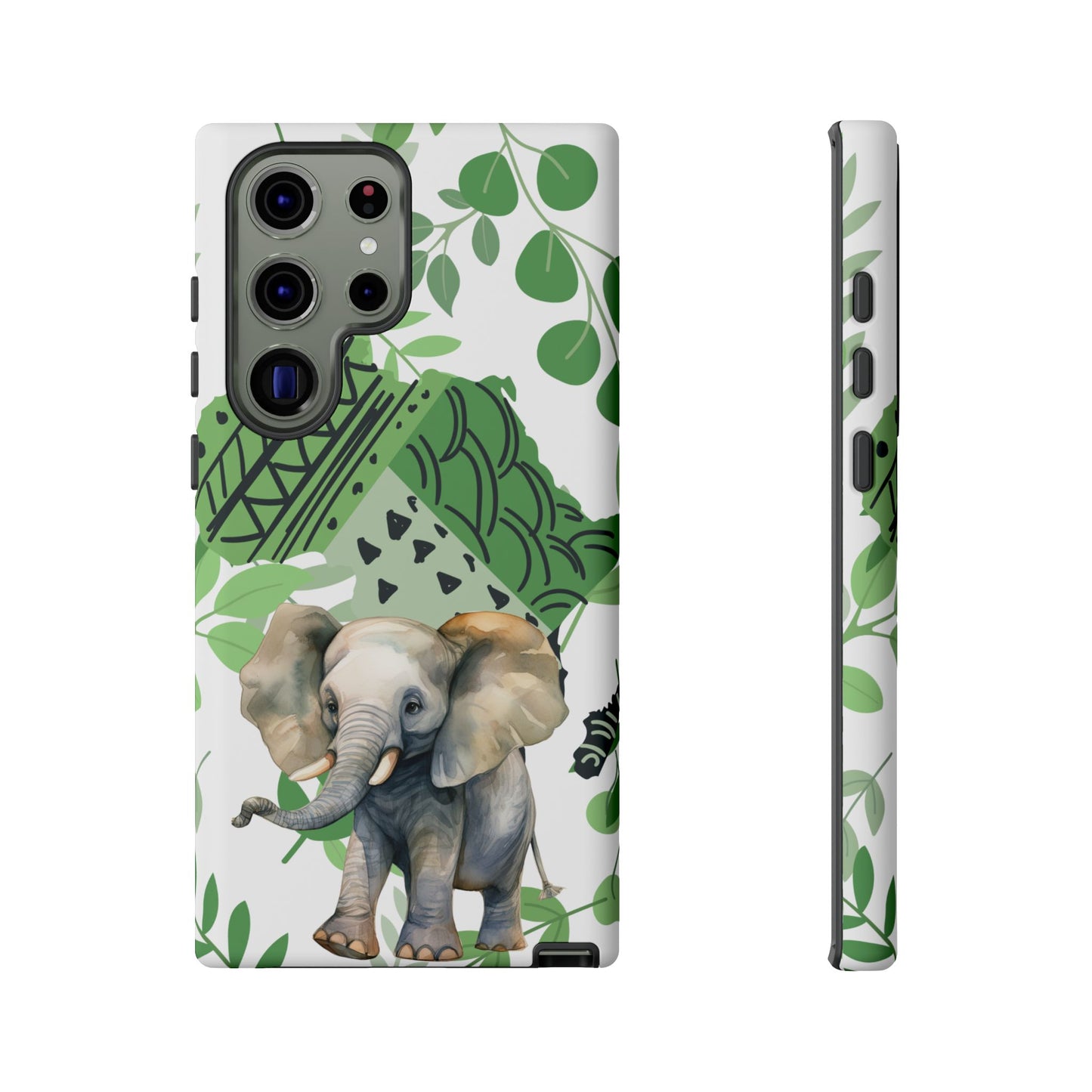 Playful Baby Elephant Mobile Cover – Tropical Boho Art