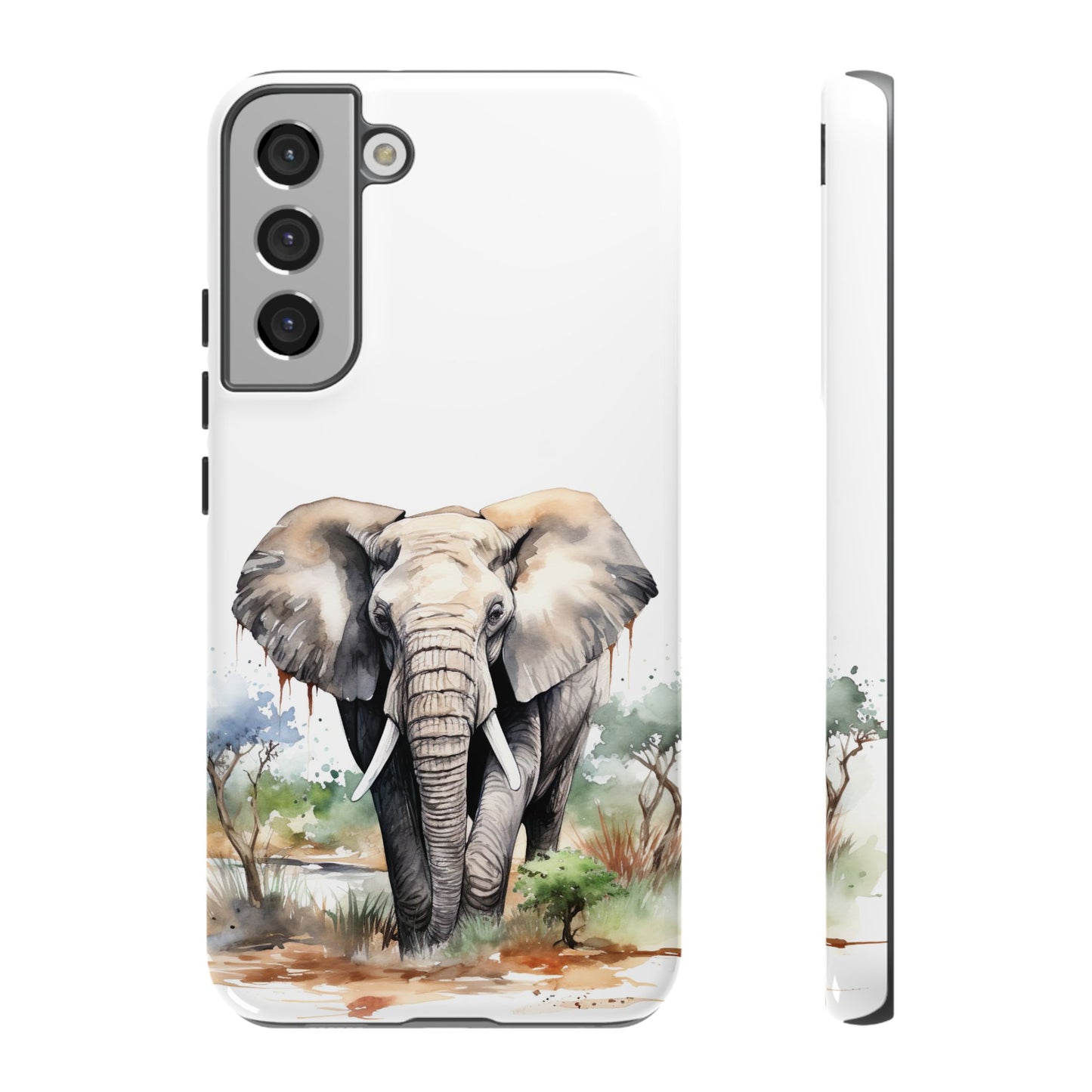Safari Watercolor Elephant Mobile Cover – Artistic Wildlife Design