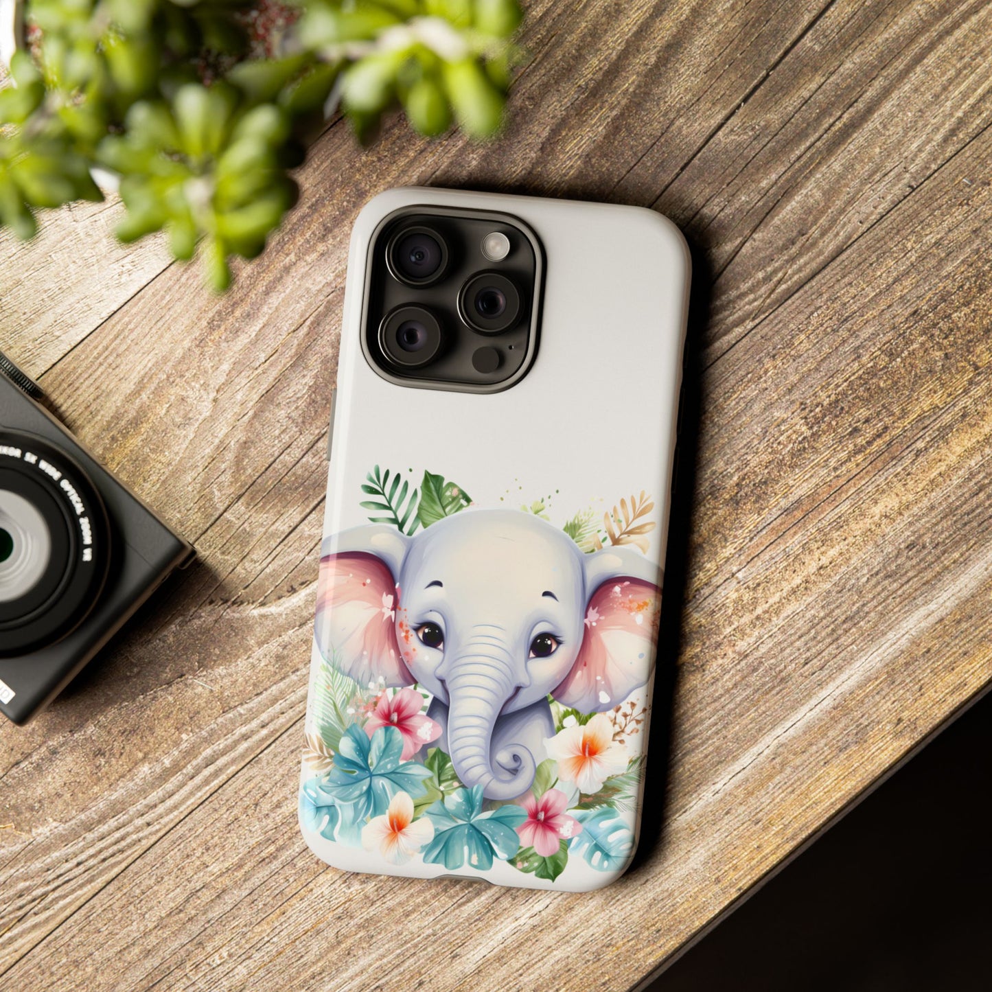 Adorable Baby Elephant Mobile Cover – Floral Fantasy Art